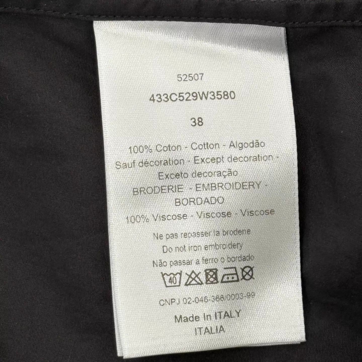 Dior DIOR Men Black Logo Embro Pointed Collar LS Shirt Size US S / EU 44-46 / 1 - 3 Thumbnail