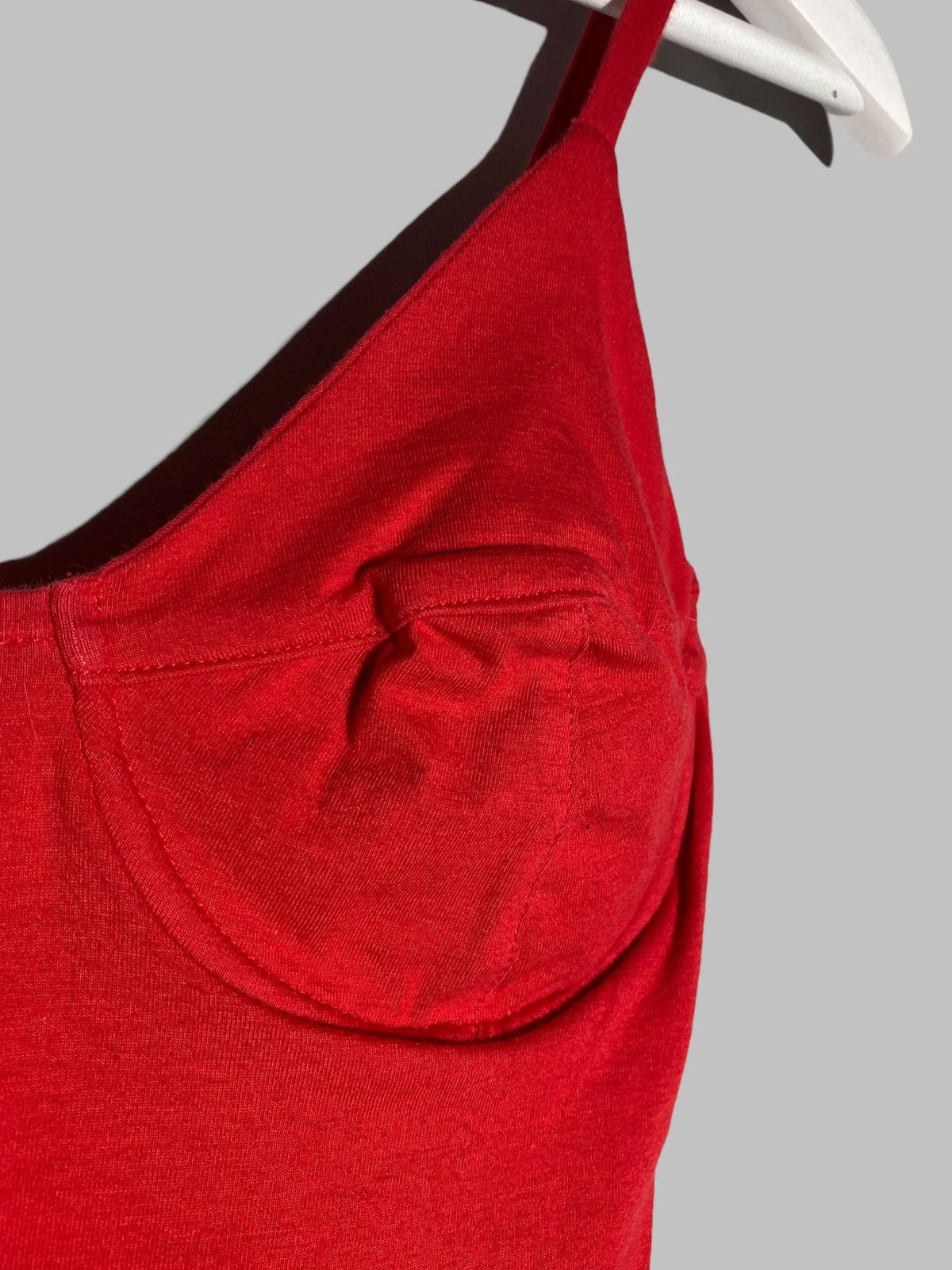 Katharine Hamnett London Vintage 1980s Katharine Hamnett Hot Red Bodycon Mini Dress Size S / US 4 / IT 40 - 4 Thumbnail