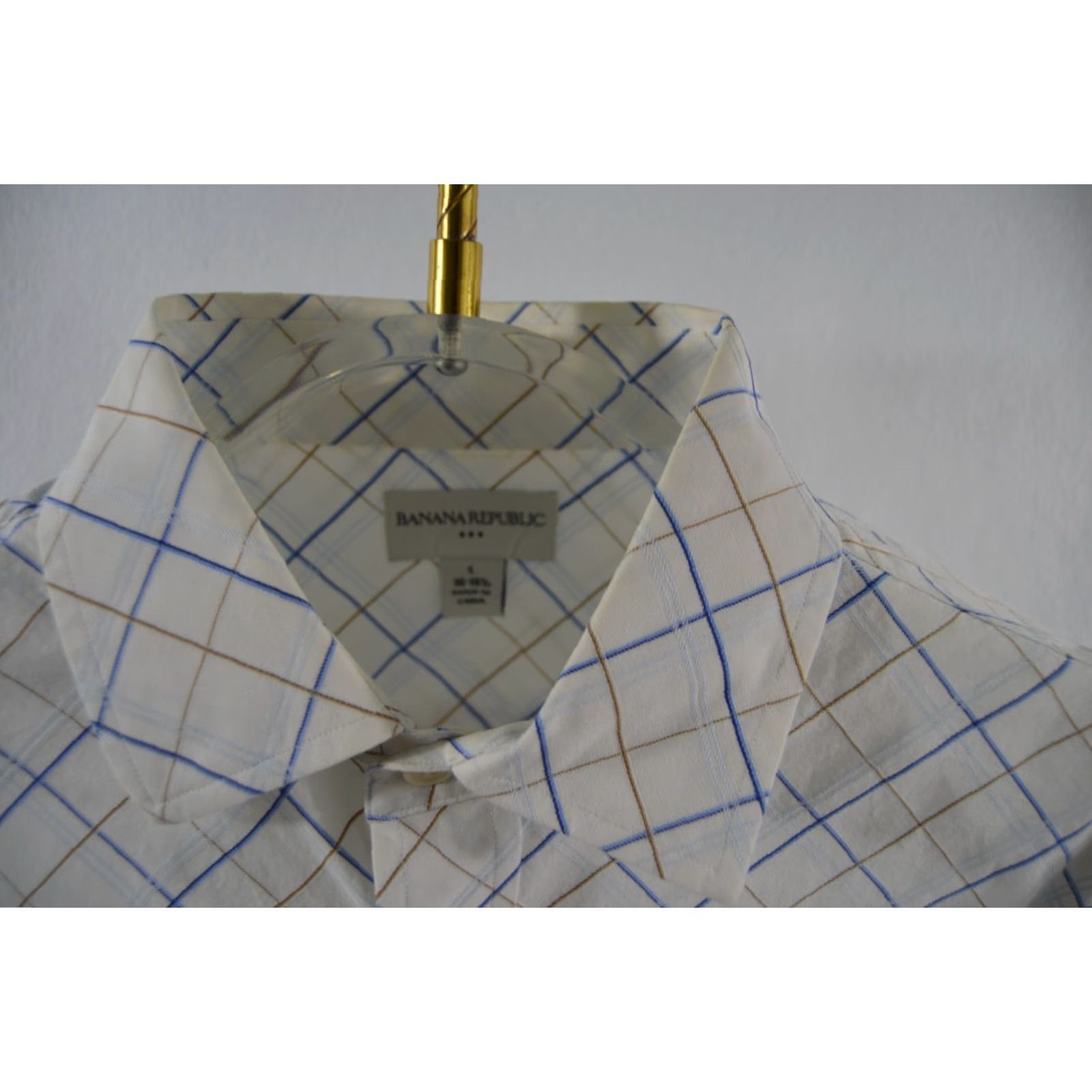 Banana Republic Banana Republic Shirt L/S Plaid Banana Republic Men’s L Cotton SZ L White Multicolor Shirt Mens L/S White Plaid Cotton Button-Up Collared Shirt Size US L / EU 52-54 / 3 - 3 Thumbnail