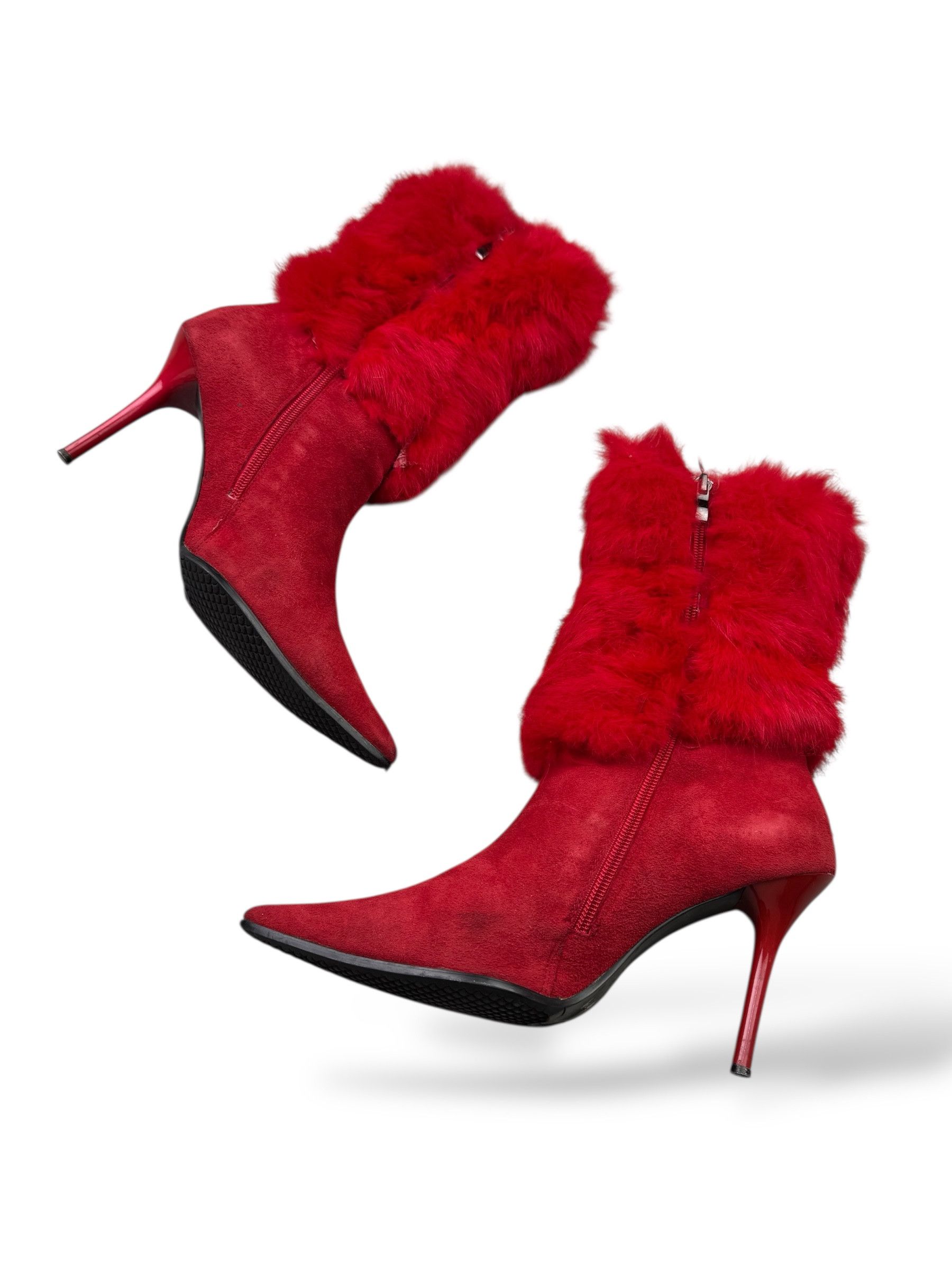 Japanese Brand Vintage Heels Boots With Real Fur Details W274(V9) Size US 8 / IT 38 - 5 Thumbnail