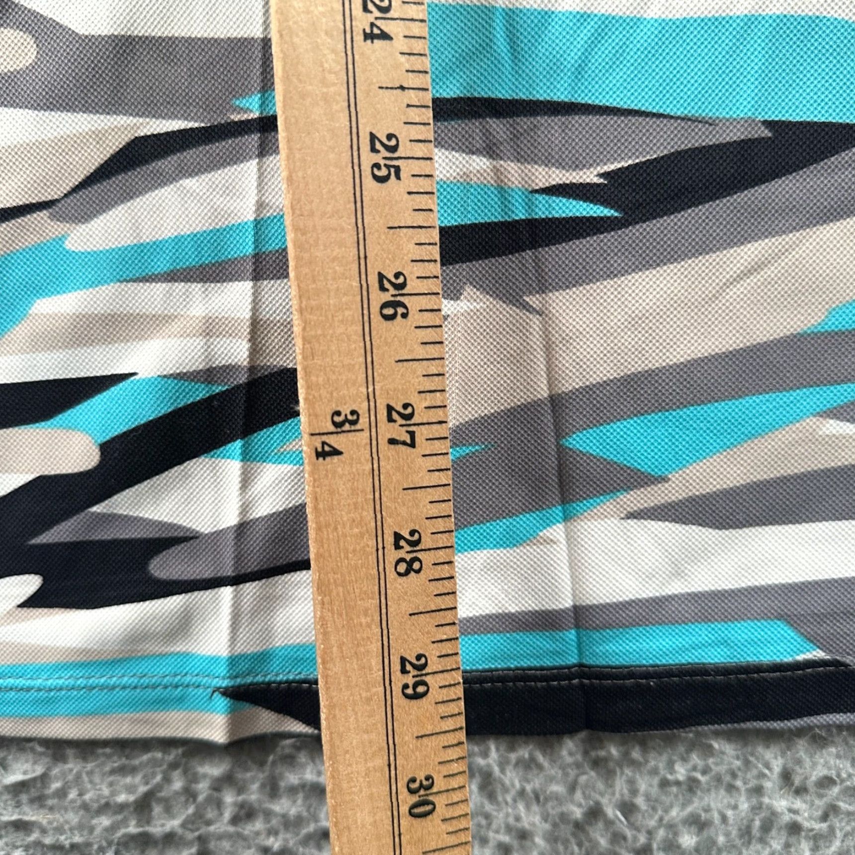 Vintage IBKUL Polo Mens XL Turquoise Gray Camo Performance Golf Shirt UPF 50 Stretch Size US XL / EU 56 / 4 - 7 Thumbnail
