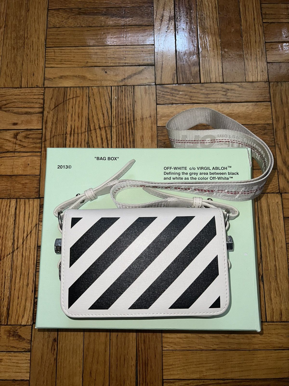 image of Off White Off-White “White Diag Mini Flap Bag”, Women's