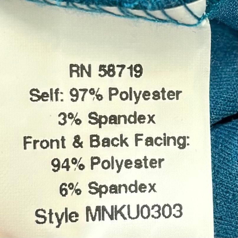 Other Nue Options Teal Ruffled Square Neck Blouse Size L Size L / US 10 / IT 46 - 6 Thumbnail