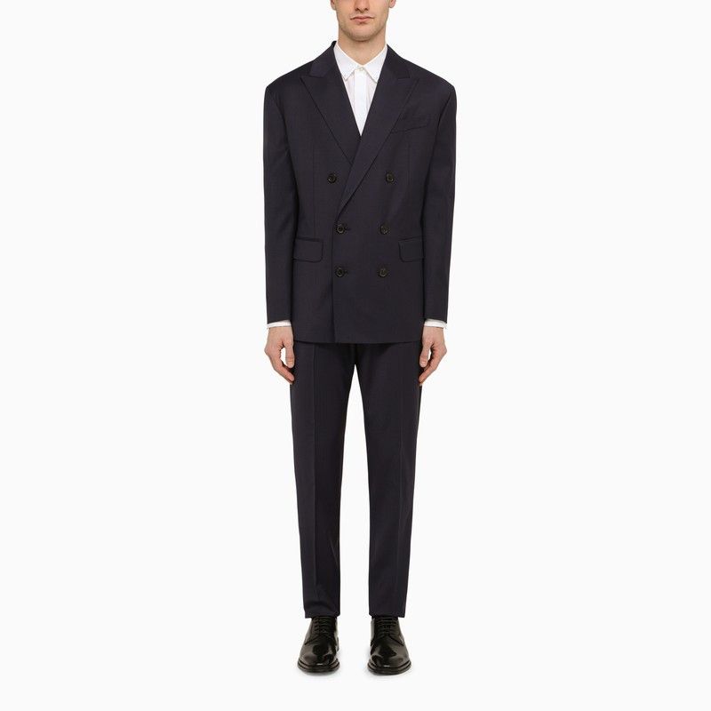 image of Dsquared2 Wallstreet Double-Breasted Suit In Blue Wool, Men's (Size Medium)