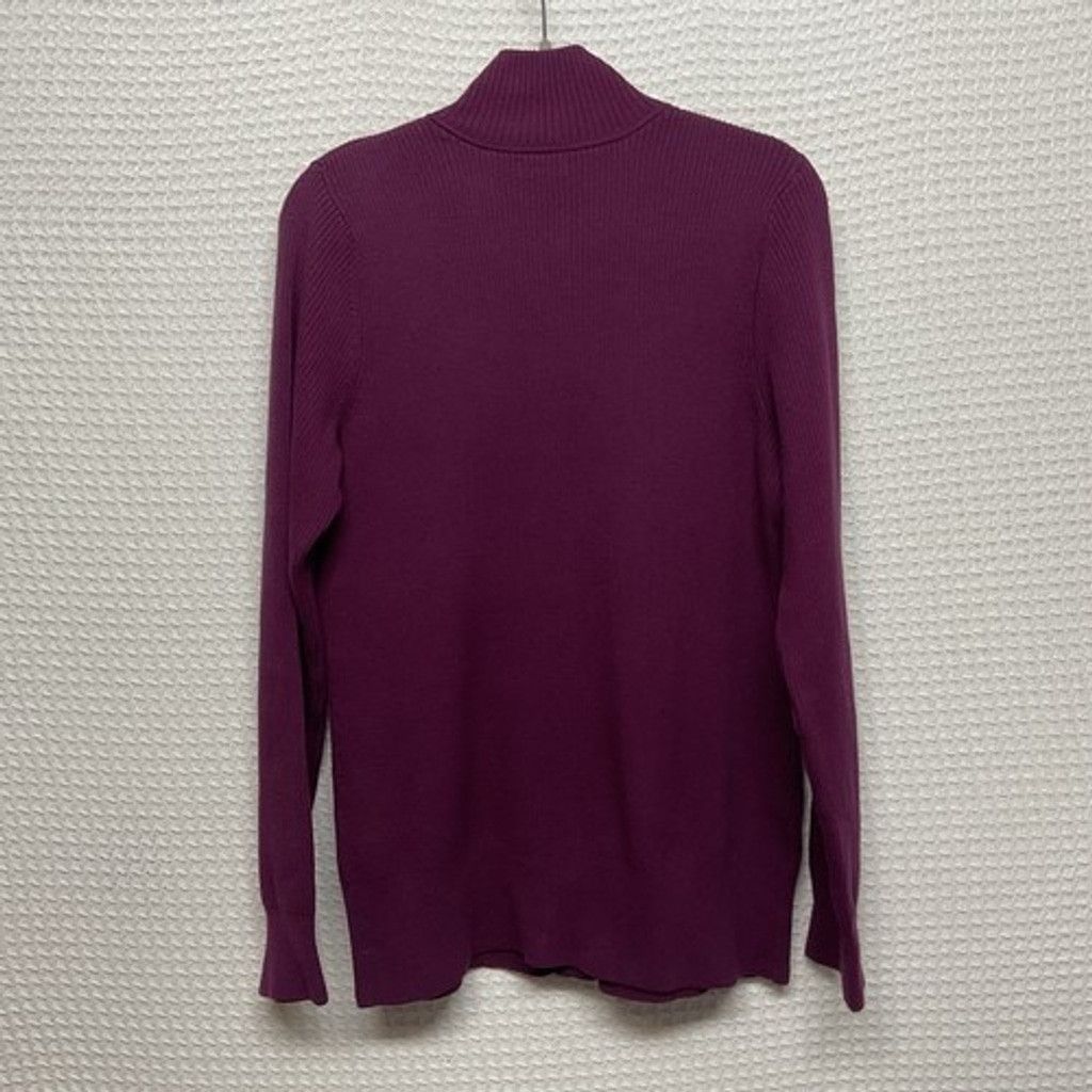 Eddie Bauer Eddie Bauer Raspberry Zip Ribbed Sweater Jacket Women XLT Size XL / US 12-14 / IT 48-50 - 6 Thumbnail