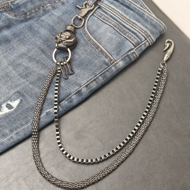 Japanese Brand Retro punk chain skull leatherwear Size ONE SIZE - 2 Thumbnail