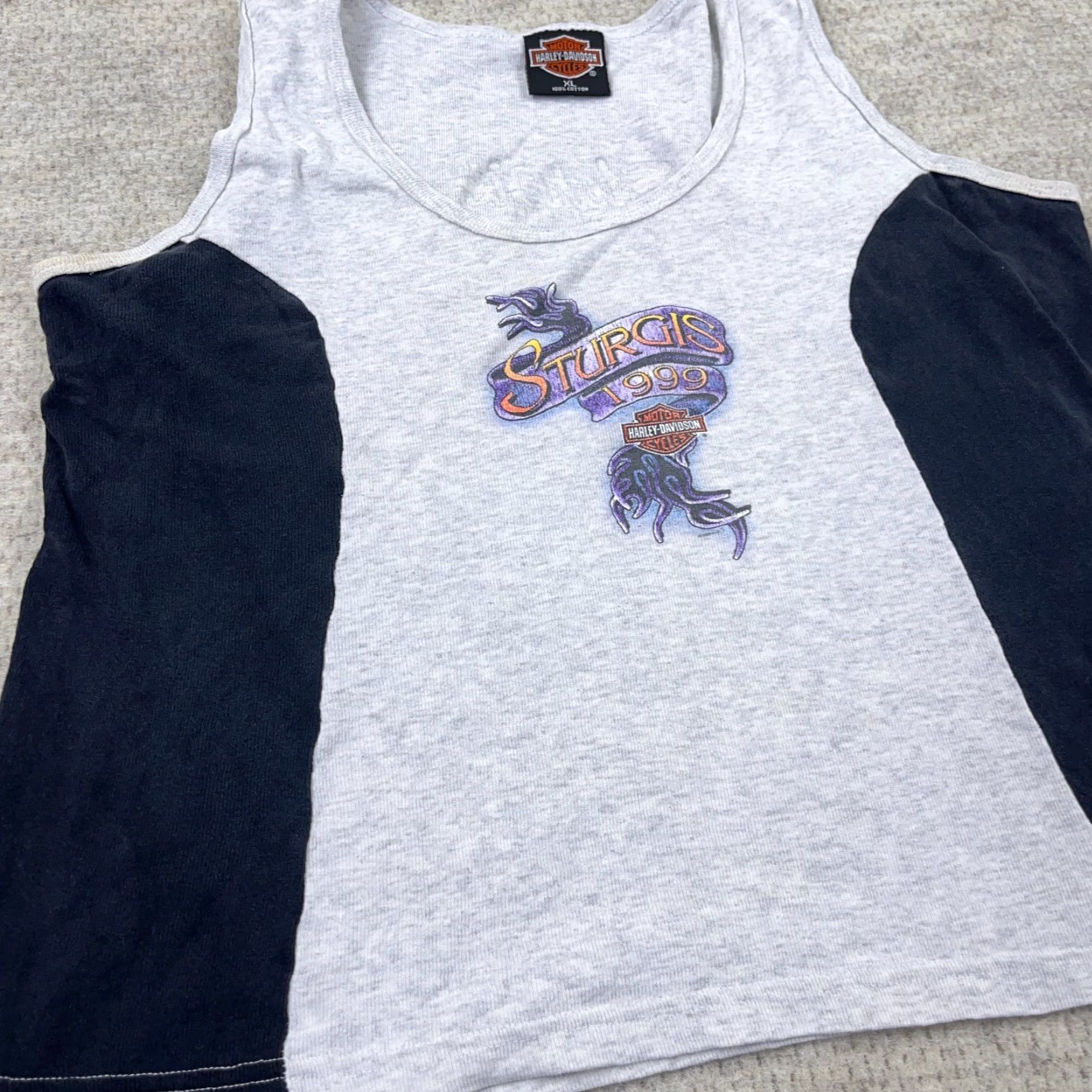 Harley Davidson VINTAGE Harley-Davidson Shirt Women XL Black Tank Top 90s USA Sturgis Tattoo Size XL / US 12-14 / IT 48-50 - 7 Thumbnail