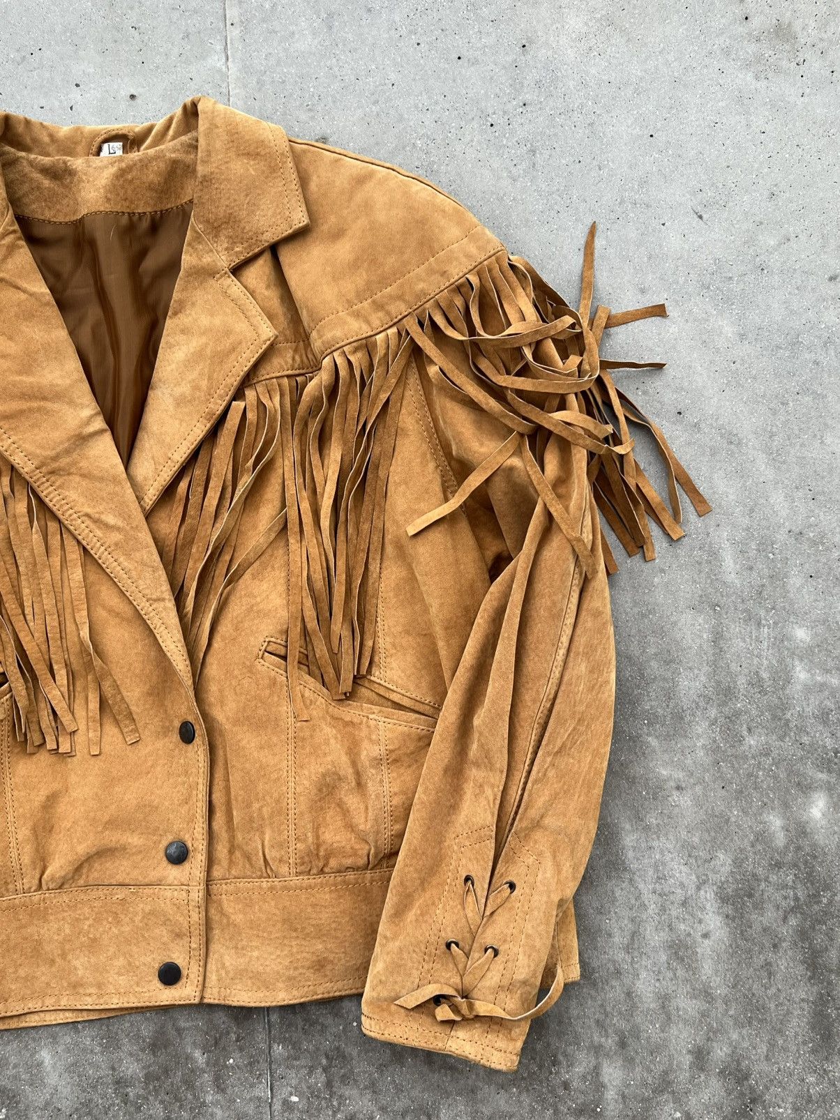 Cowboy Equipment Suede brown leather fringe jacket hype vintage Size US L / EU 52-54 / 3 - 2 Thumbnail