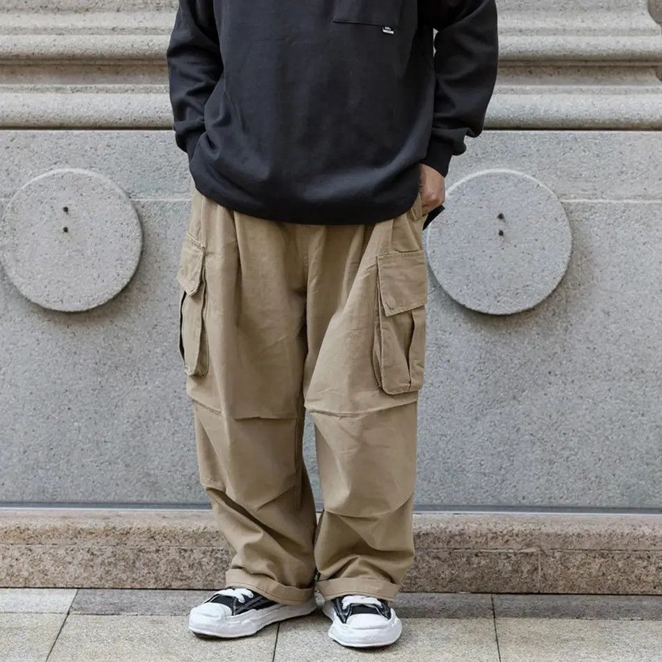 Japanese Brand × Vintage Japanese Style Beige Baggy Cargo Pants Size US 34 / EU 50 - 2 Thumbnail