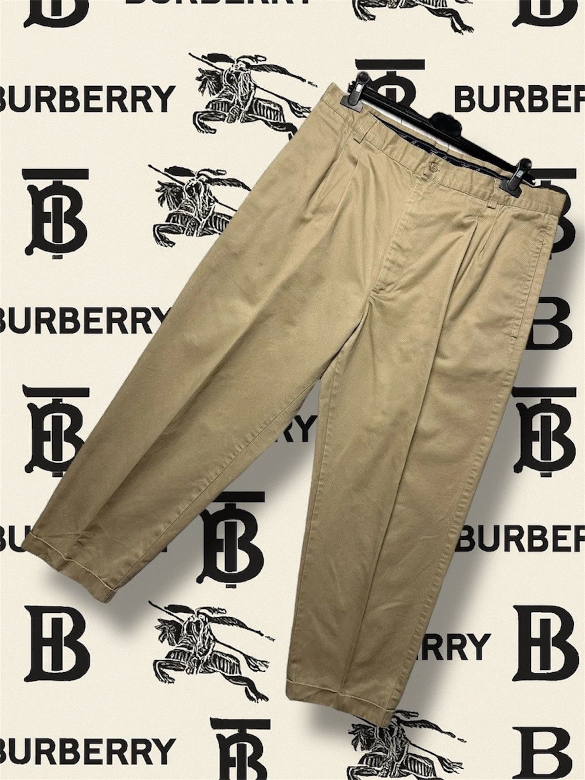 Burberry Vintage Thomas Burberry chino pants carrot ctripes size L Size US 34 / EU 50 - 1 Thumbnail