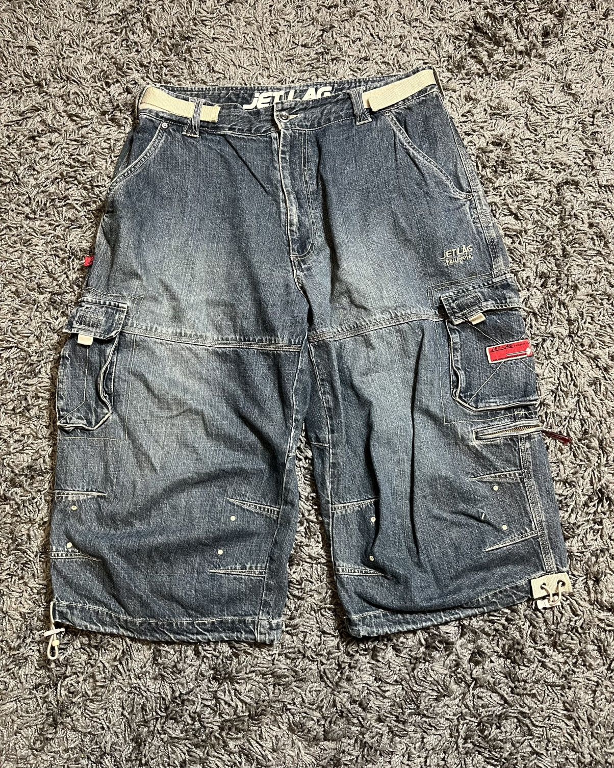VINTAGE Y2K BAGGY JET LAG JEANS CARGO SHORTS
