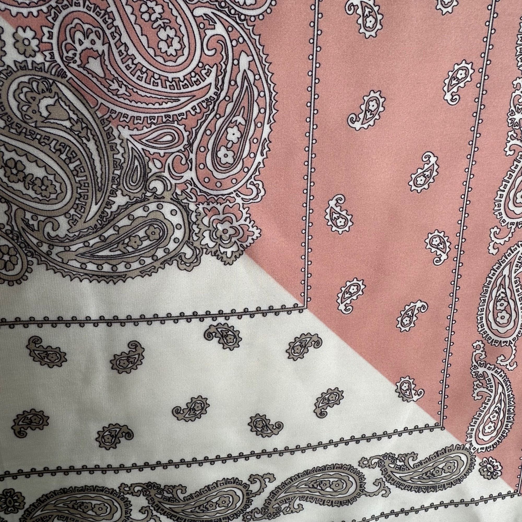 Other ❤️Silky Two Tone Paisley Satin Scarf Pink White Bandana Squa Size ONE SIZE - 4 Thumbnail