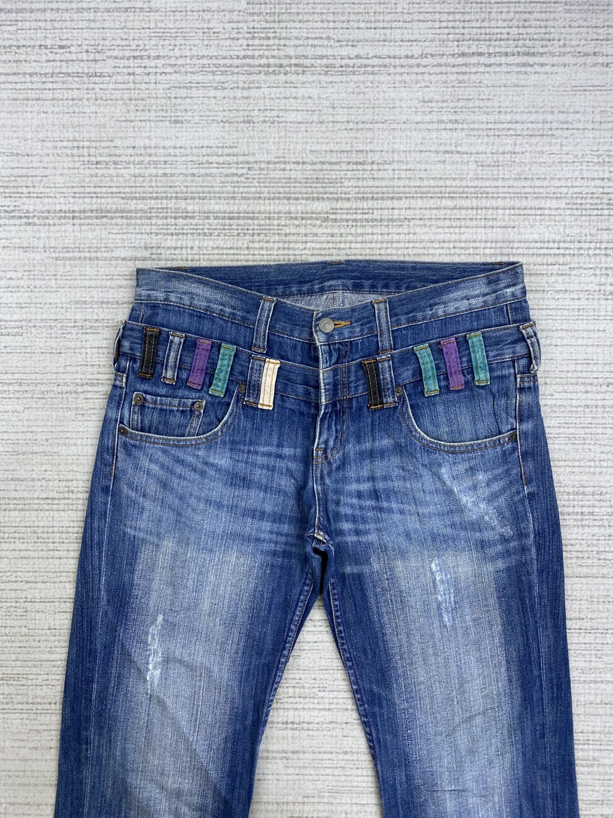 Hysteric Glamour Vintage Japanese Brand Double Waist Distressed Denim Pants Size US 33 - 5 Thumbnail