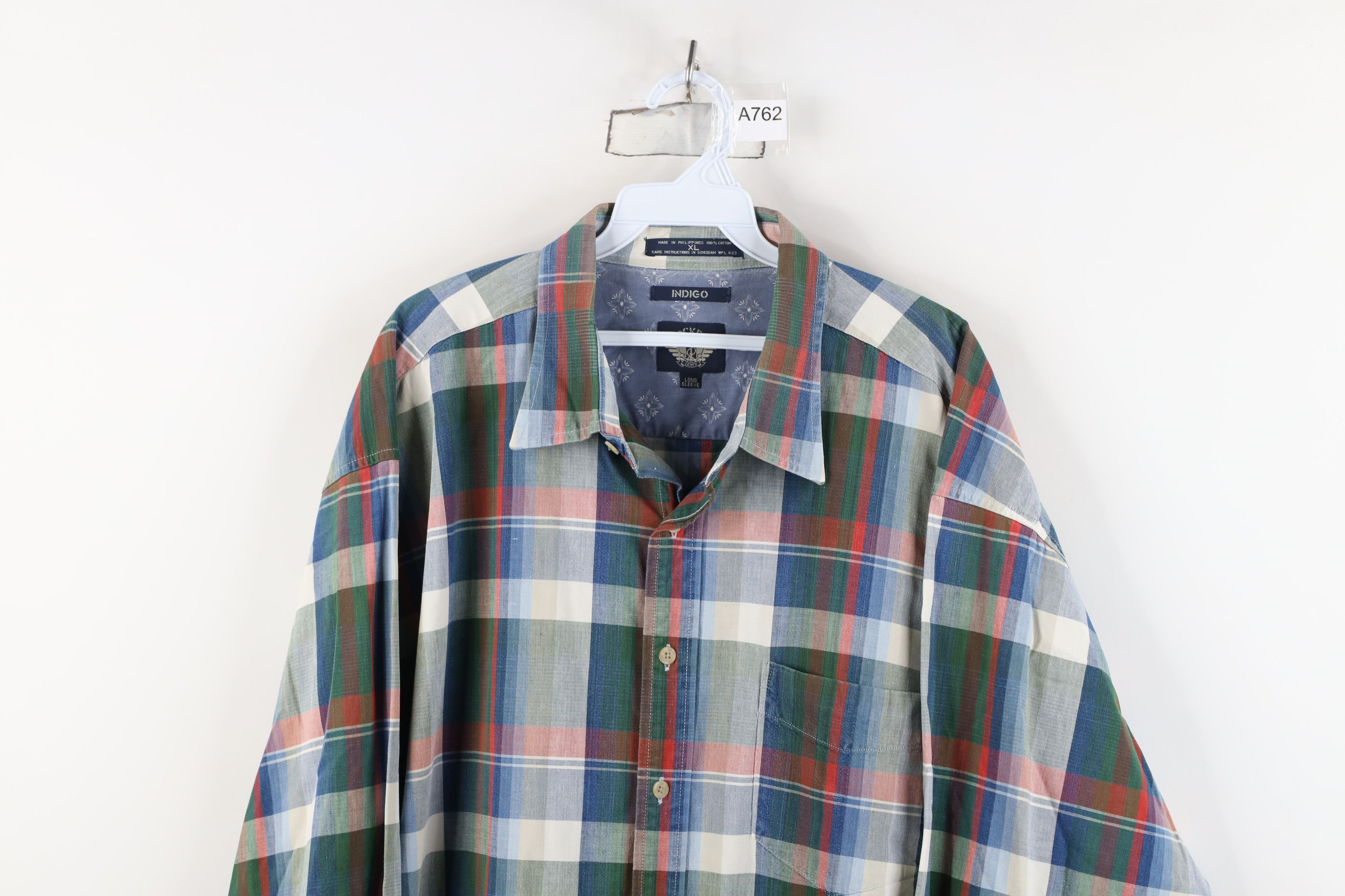 Vintage Vintage 90s Streetwear Long Sleeve Button Shirt Plaid Size US XL / EU 56 / 4 - 2 Thumbnail