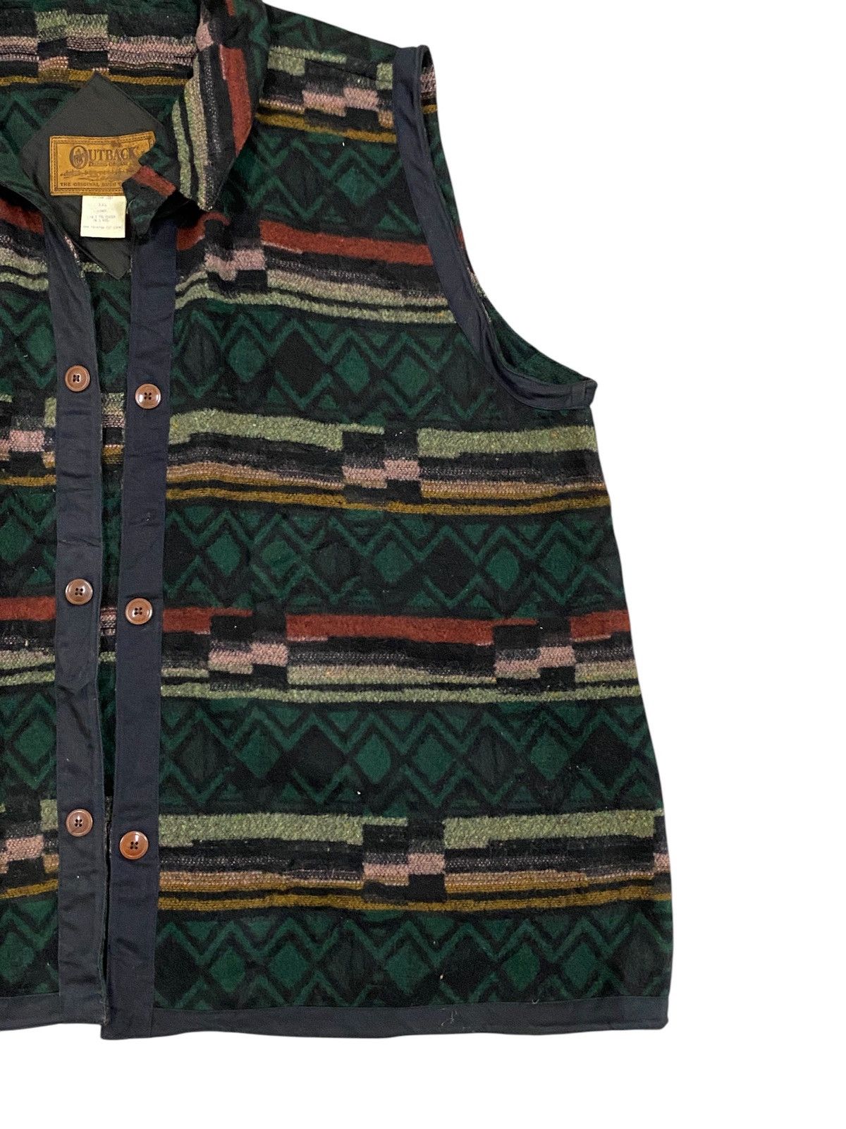 Vintage Outback Trading Co. Wool Blend Vest – Western Aztec Pattern Size US XXL / EU 58 / 5 - 3 Thumbnail