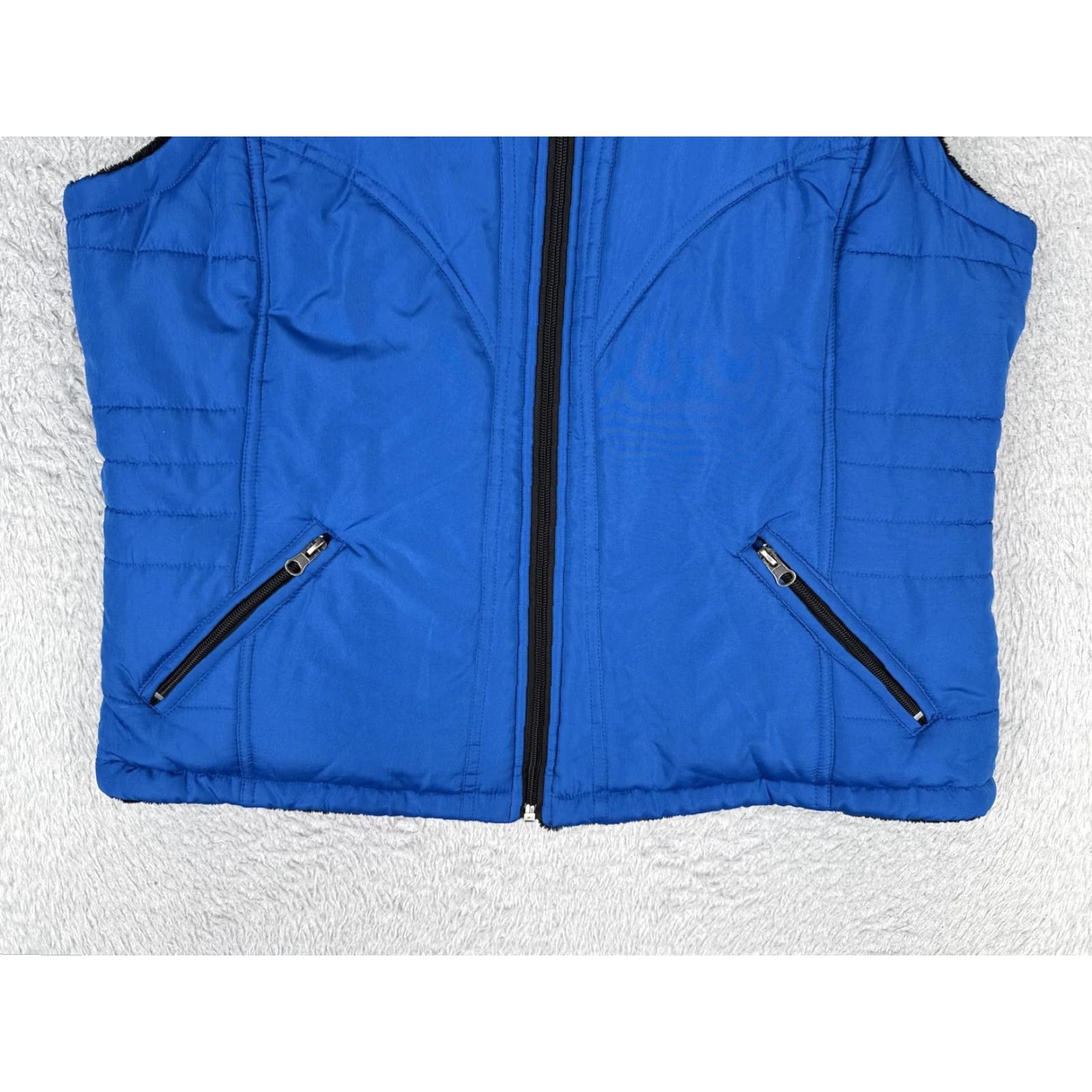 Vintage Keren Hart Vest Womens L Blue Reversible Quilted Fleece Zip Pockets Classic Outdoor Autumn Winter Cabin Casual Size L / US 10 / IT 46 - 5 Thumbnail