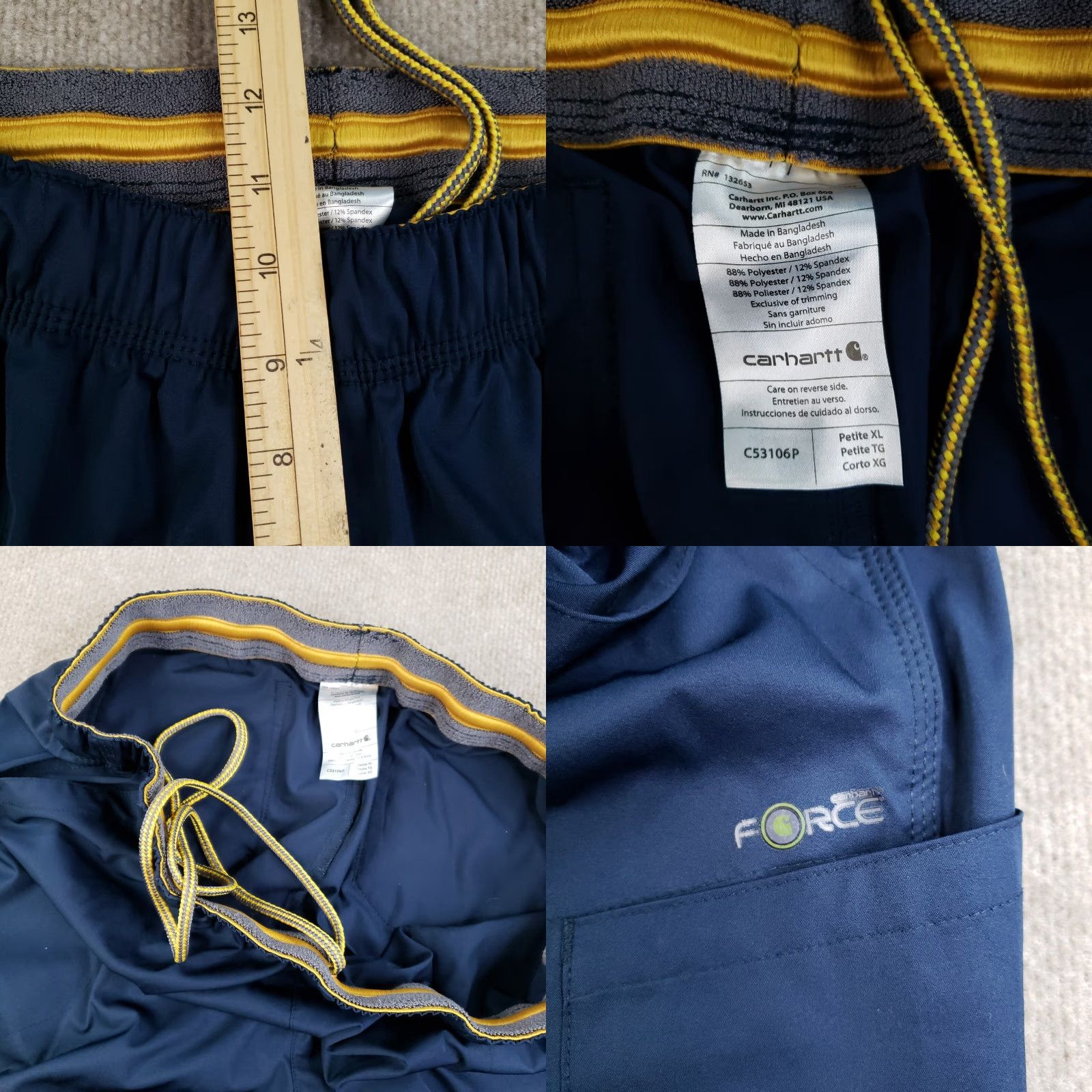 Carhartt VINTAGE Carhartt Cargo Scrub Pants Womens XL Blue Drawstring Stretch Nurse Utility Size 40" / US 18 - 8 Thumbnail