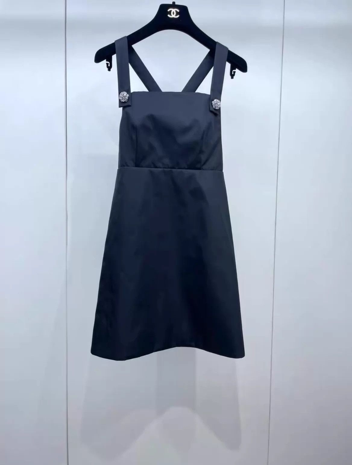 Prada Prada 23ss Black Crystal-Buckle Nylon Suspender Dress Size S / US 4 / IT 40 - 1 Thumbnail