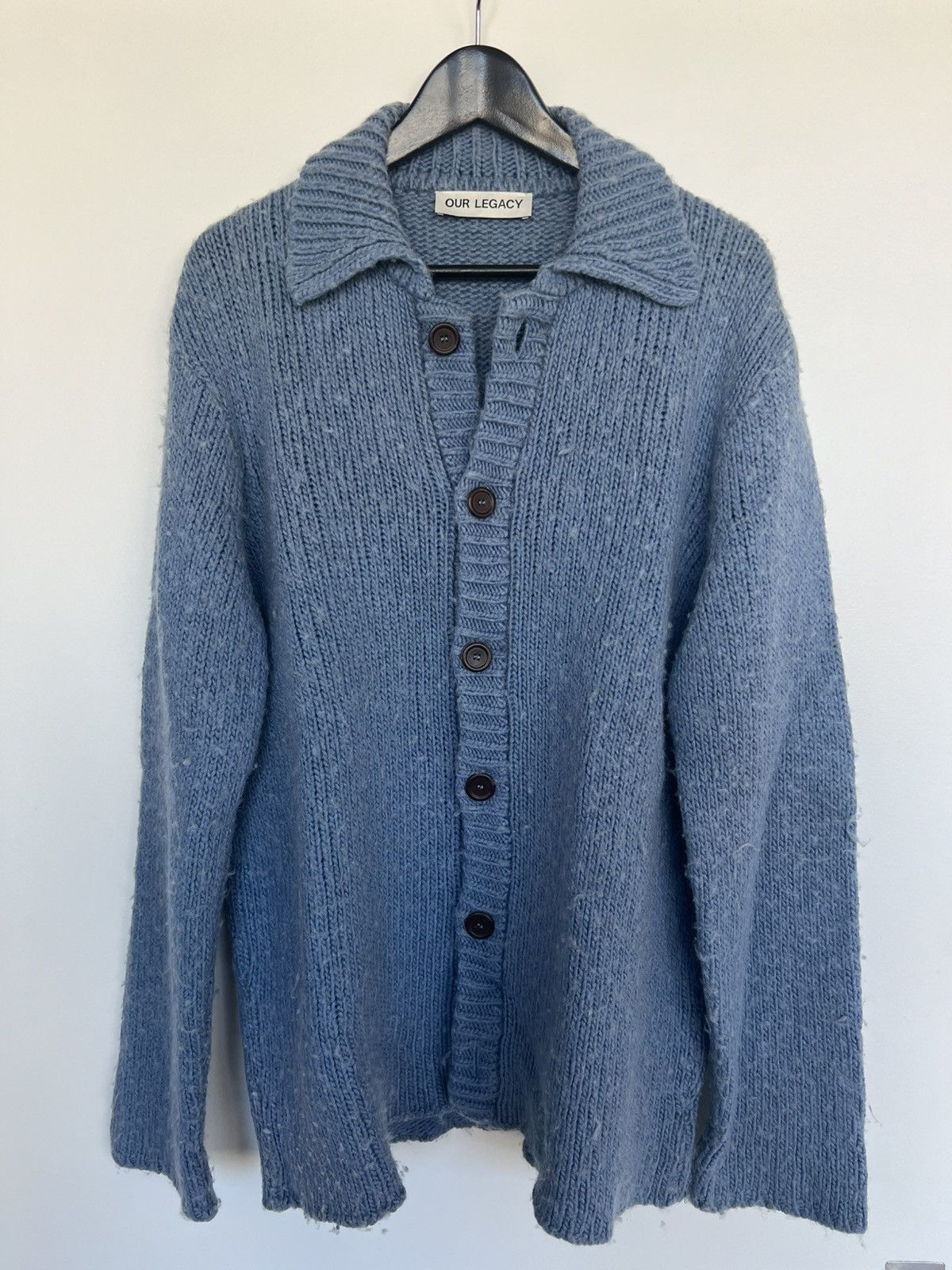 Our Legacy 46 Our Legacy Big Cardigan Blue Wool Sweater Knit | Grailed