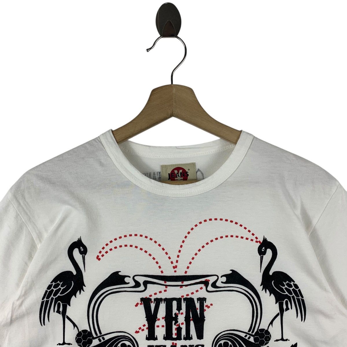 Japanese Brand × Vintage Vintage 00s YEN JEANS red summer 2006 tee Size US M / EU 48-50 / 2 - 2 Thumbnail