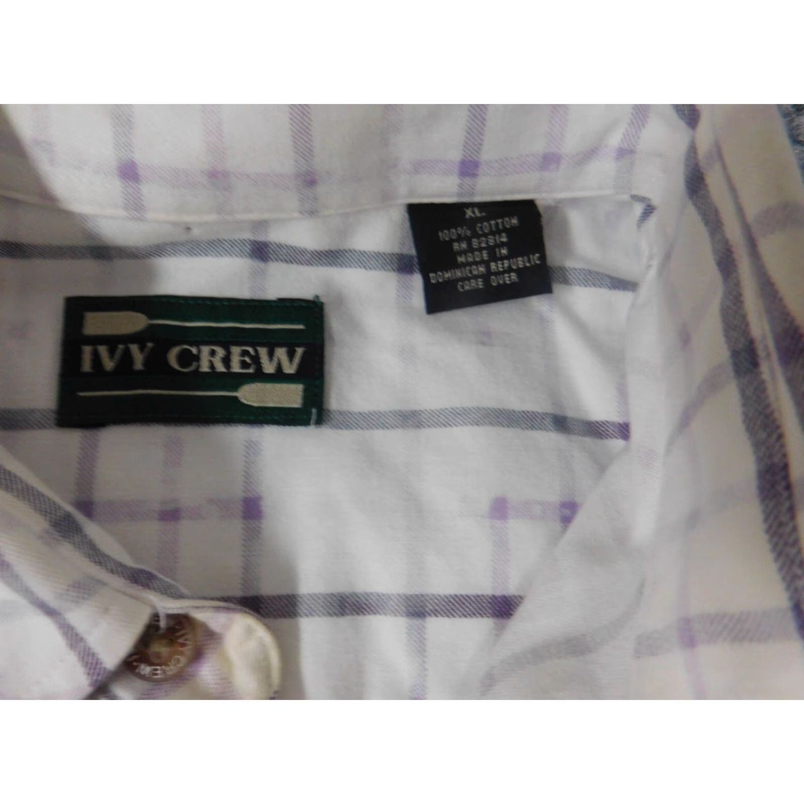 Vintage Ivy Crew Mens Shirt XL White Plaid Button-Down Collared Long Sleeve Button-Up Shirt Size US XL / EU 56 / 4 - 5 Thumbnail