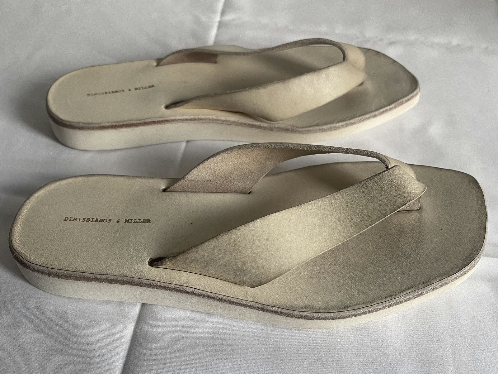 Dimissianos & Miller cow leather and rubber sole artisanal handmade flip-flops Size US 8.5 / EU 41-42 - 1 Thumbnail