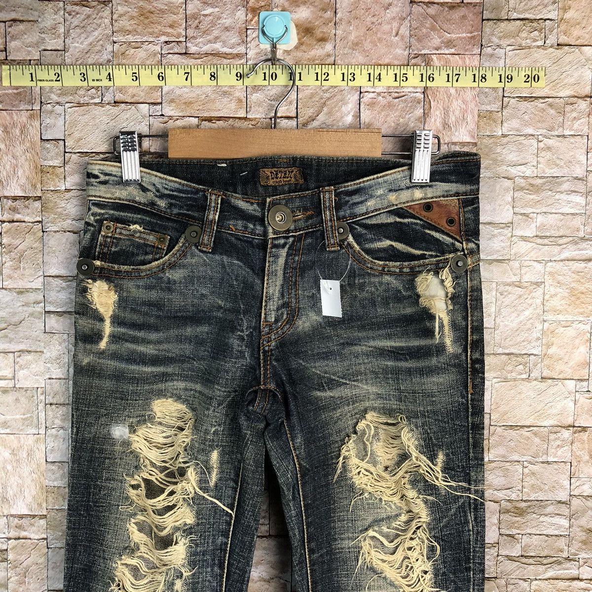 Japanese Brand Detail Blue Distressed Denim Pants #A132 Size 25" / US 0 / IT 36 - 5 Thumbnail
