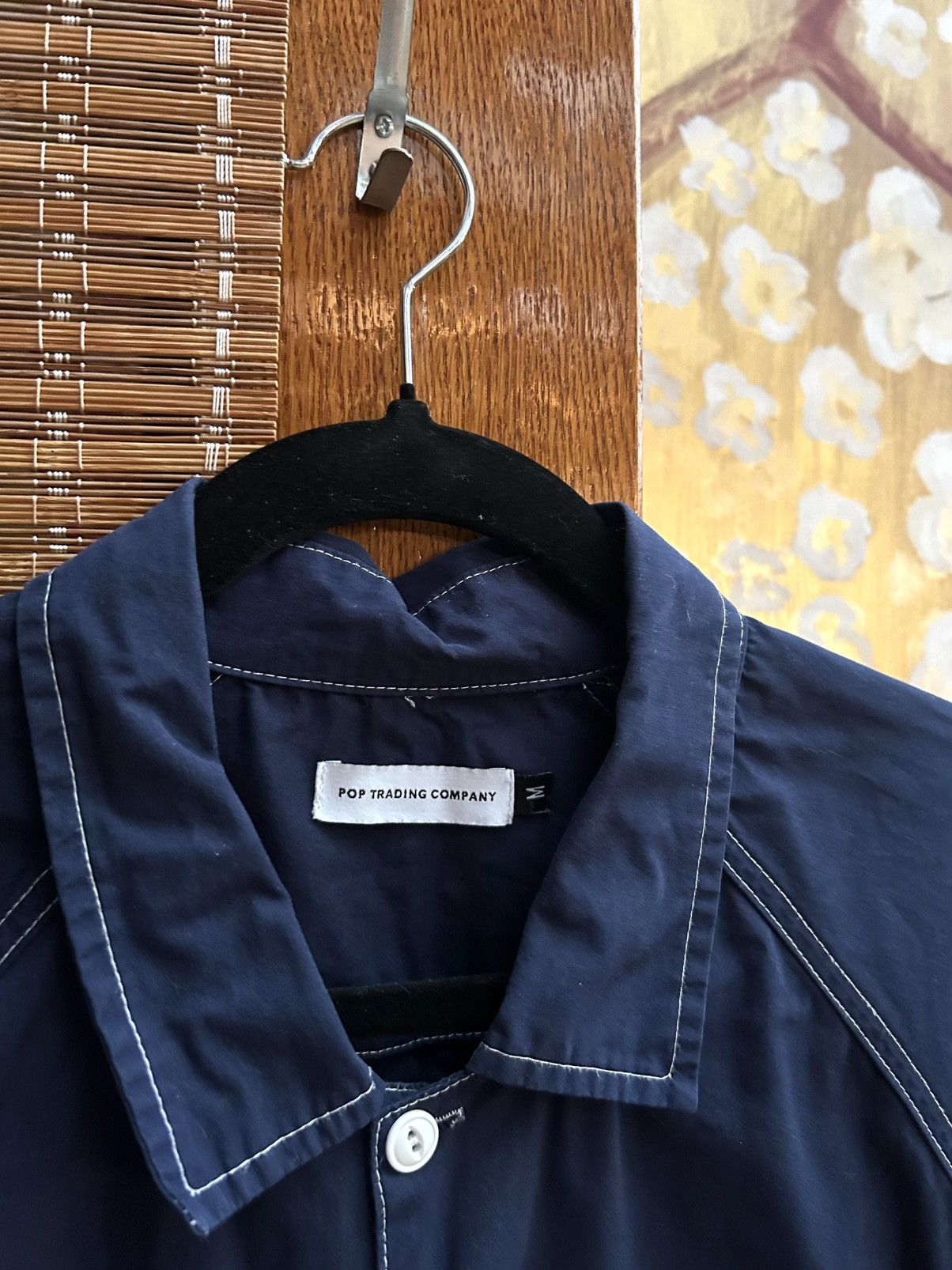 Pop Trading Company POP Trading Company AW18 Navy Blue Poplin Herman Work Shirt Size US M / EU 48-50 / 2 - 7 Thumbnail