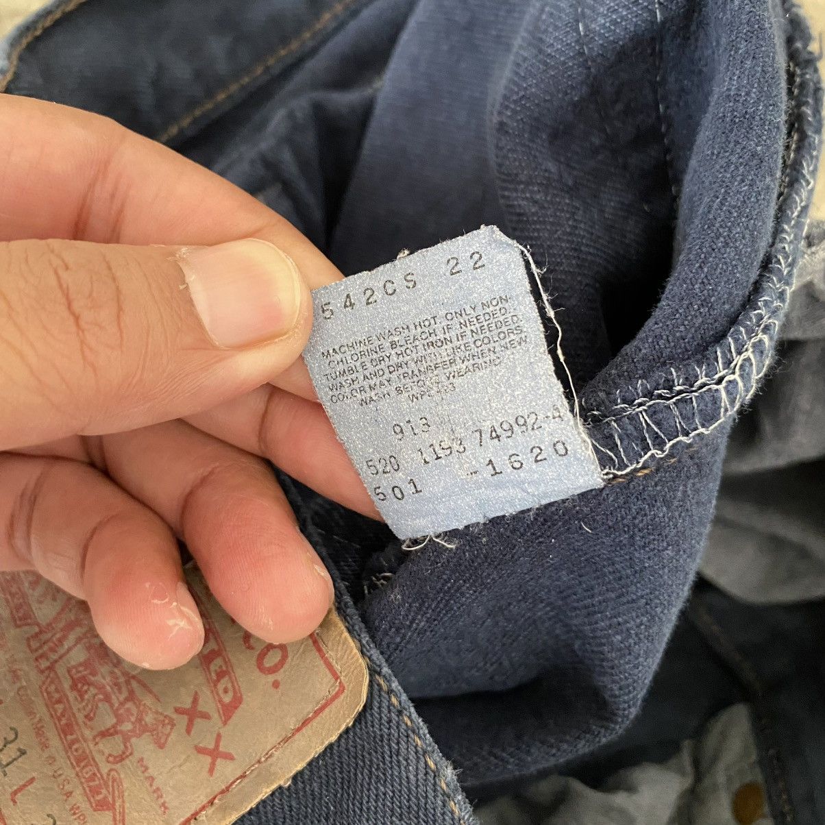 Levi's Vintage 1993 Levis 501 Over Dyed Faded Black Denim Jeans Size US 30 / EU 46 - 19 Thumbnail