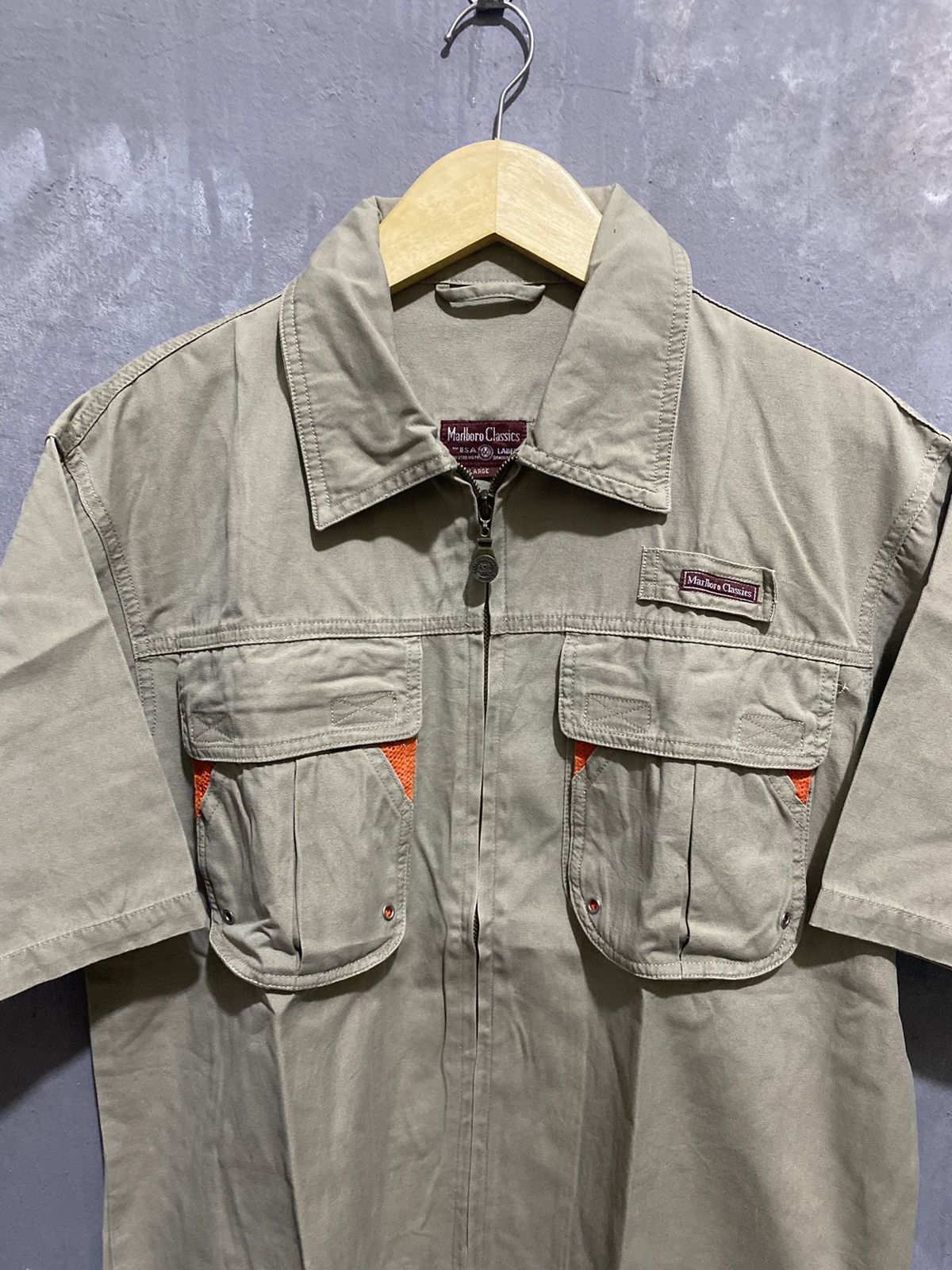 Marlboro classics zipper shirt military usa double pockets