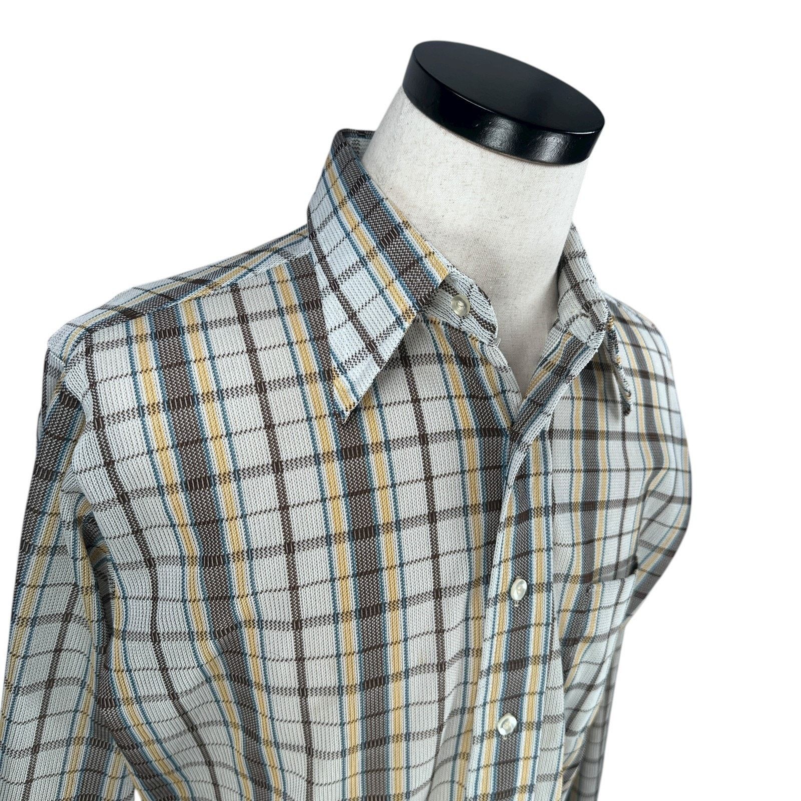 Other VTG BVD XKE Disco Shirt Mens Large Multi Plaid Collar Button Size US L / EU 52-54 / 3 - 2 Thumbnail