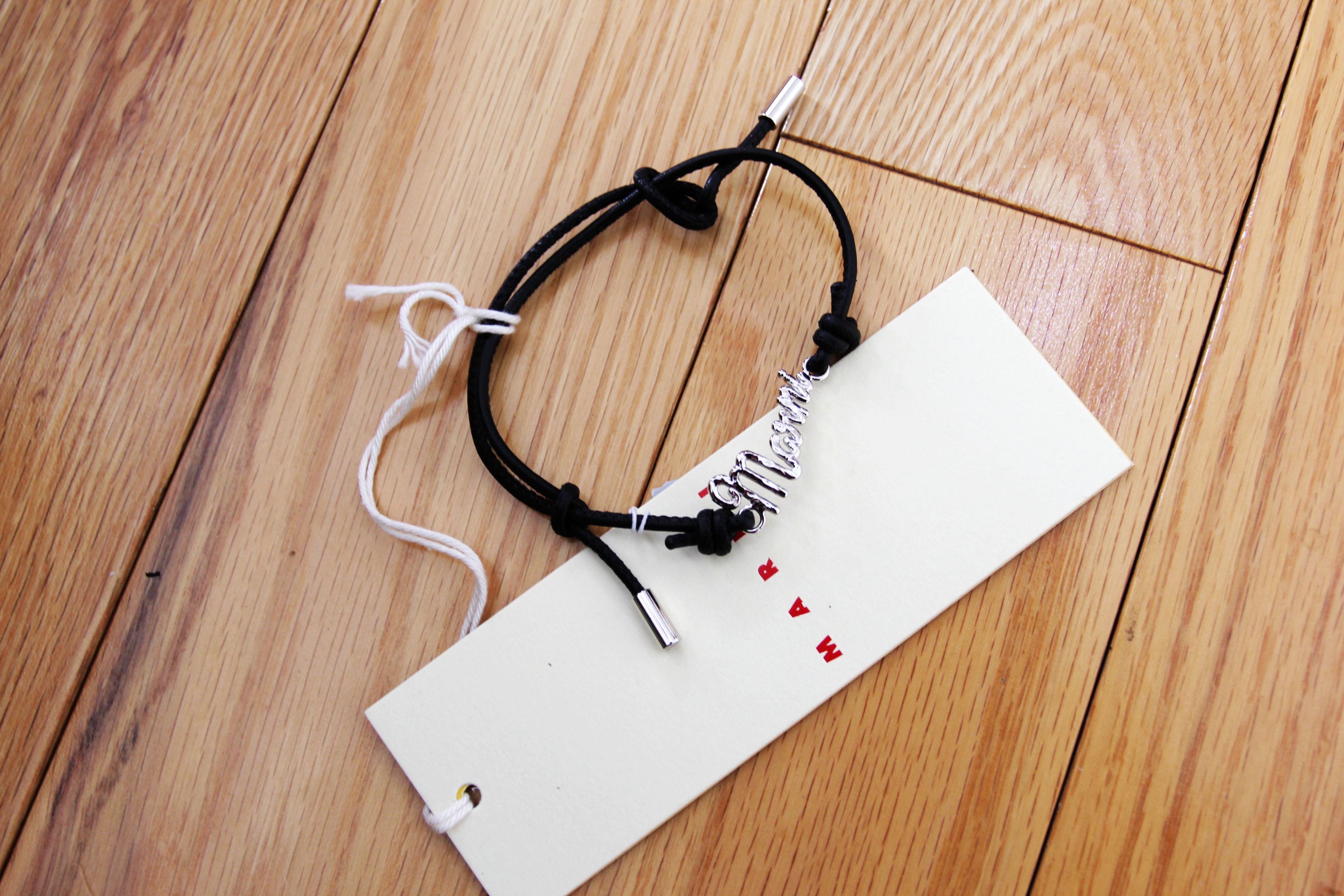 Marni BNWT AW22 MARNI LOGO PLAQUE ROPE BRACELET COAL Size ONE SIZE - 5 Thumbnail
