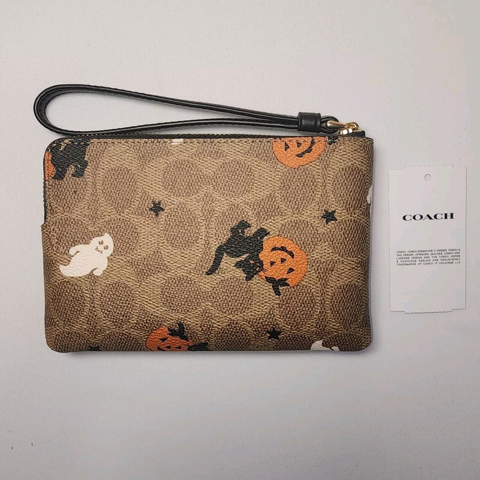 Coach wristlet outlet Halloween motif