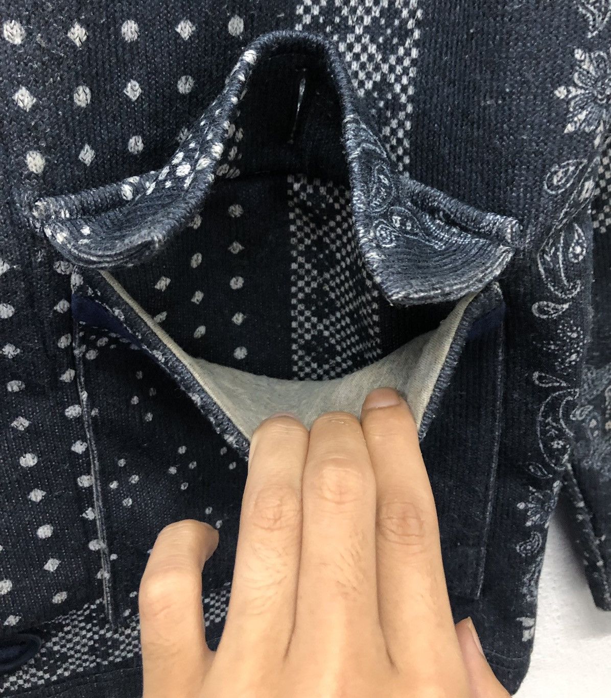 Beams Japan B:MING by BEAMS Navy Bandana Patchwork Chore Jacket Size US S / EU 44-46 / 1 - 5 Thumbnail