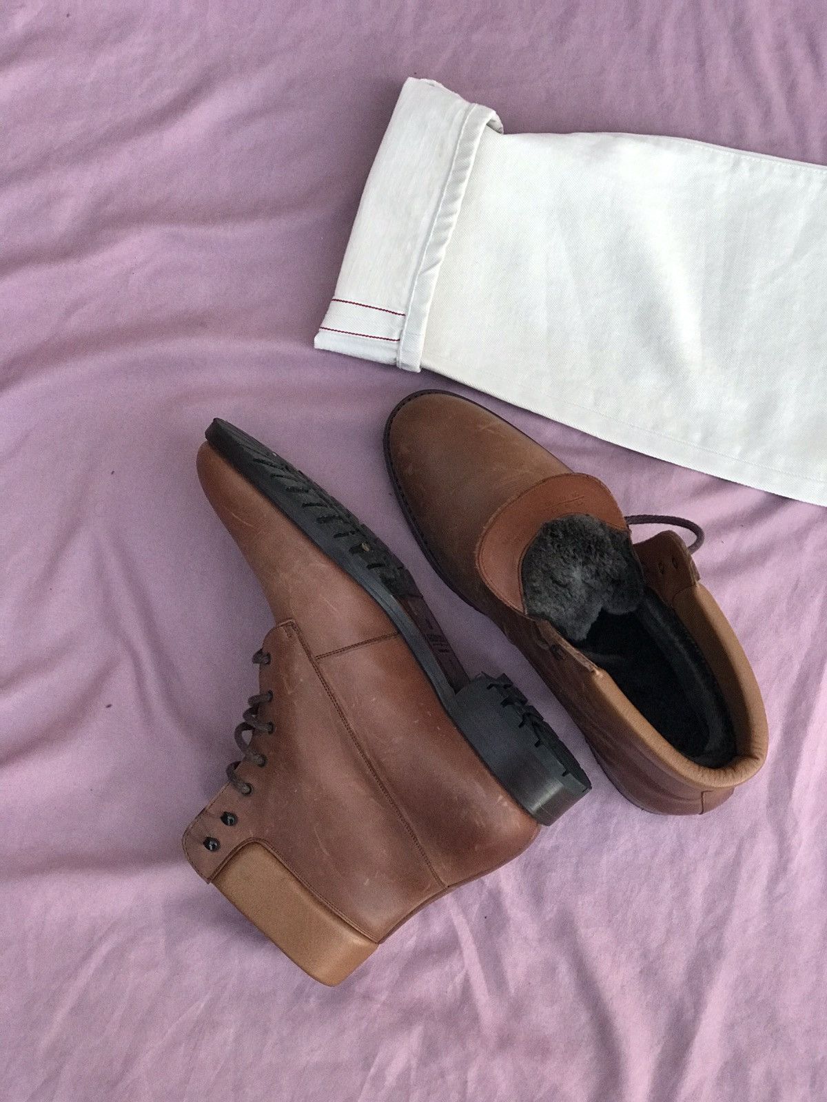 Other LAMBSKIN SHOEPASSION BOOTS VEG TANNED OILY LEATHER Size US 8.5 / EU 41-42 - 3 Thumbnail
