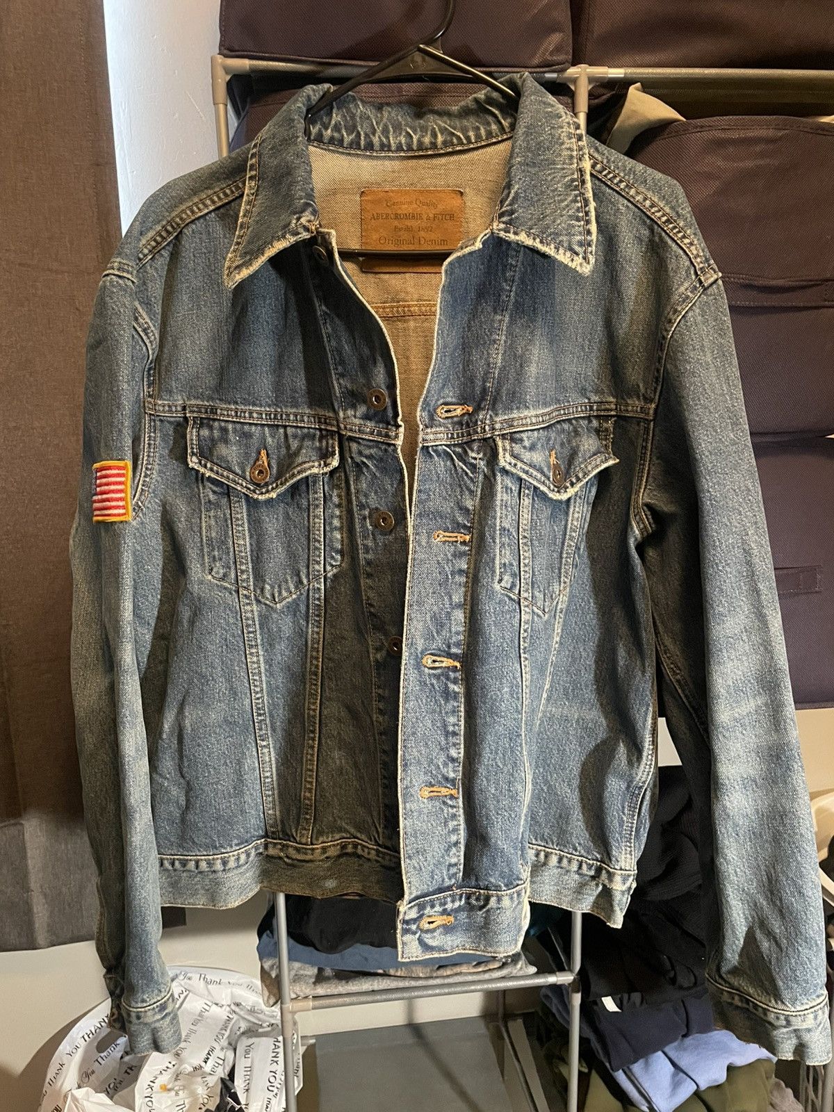 Abercrombie & Fitch Abercrombie & Fitch 5 Pocket Original Denim Jacket Size US L / EU 52-54 / 3 - 1 Thumbnail