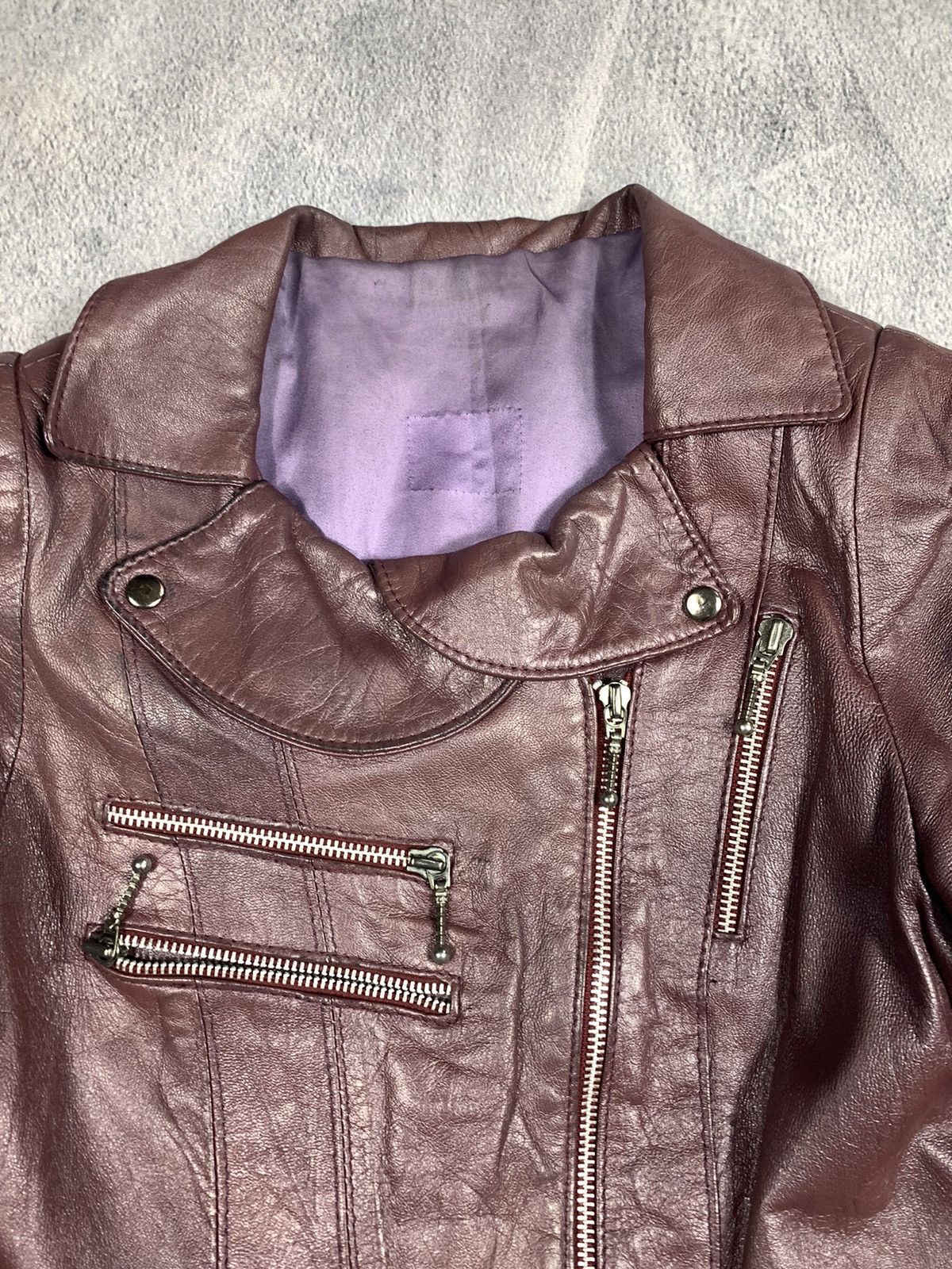 Genuine Leather × Vintage Vintage Y2K Leather cropped jacket opium AvantGarde style Size M / US 6-8 / IT 42-44 - 5 Thumbnail