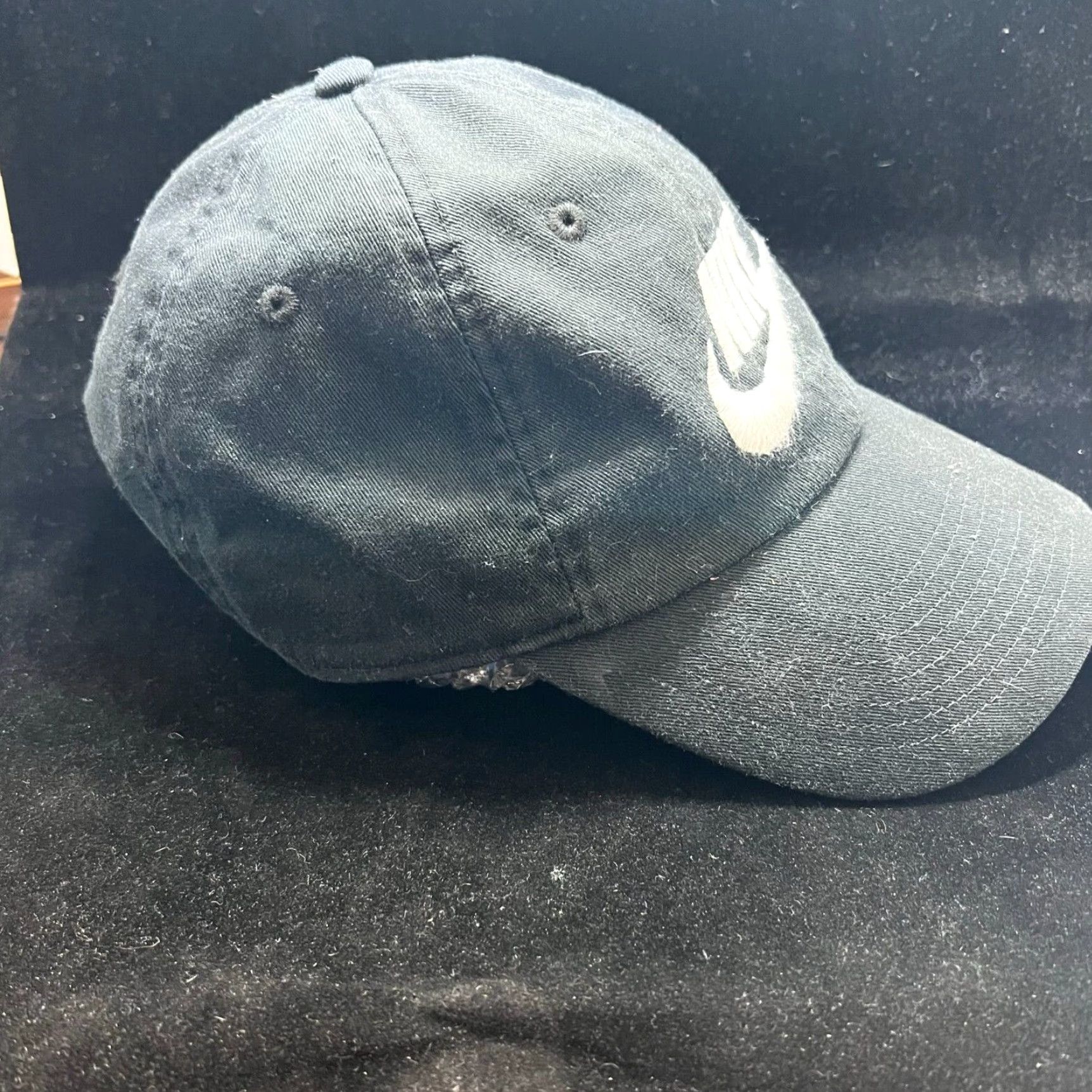 Nike VINTAGE Nike Swoosh Heritage 86 Trucker Hat Adjustable One Size Black Denim 5 Panel Mens Cap Size ONE SIZE - 2 Thumbnail