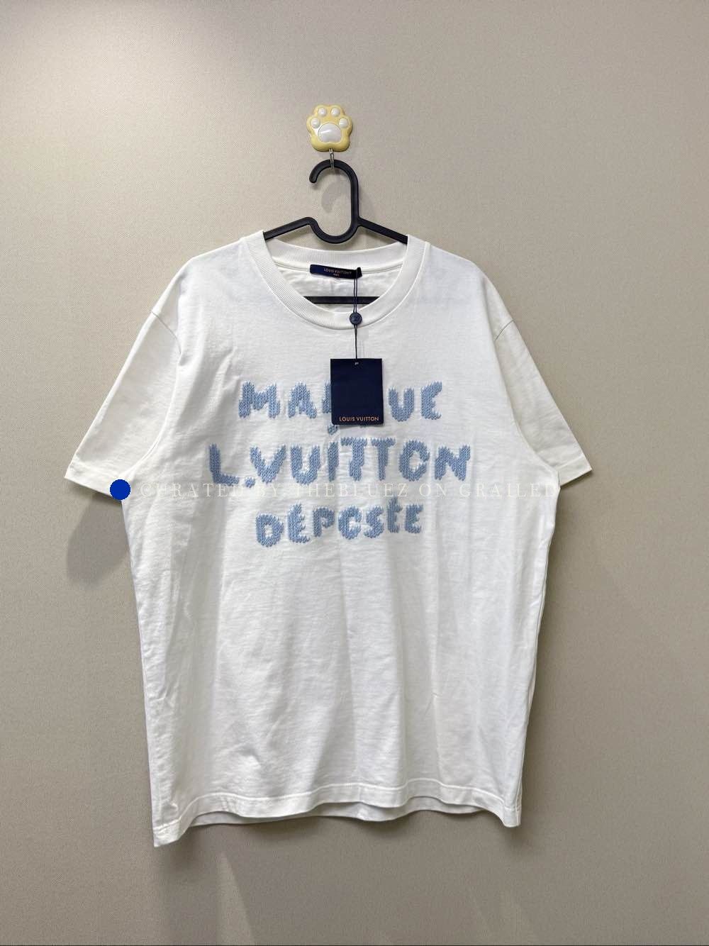 Louis Vuitton Embroidered Logo White T-Shirt in Size XL Size US XL / EU 56 / 4 - 1 Thumbnail