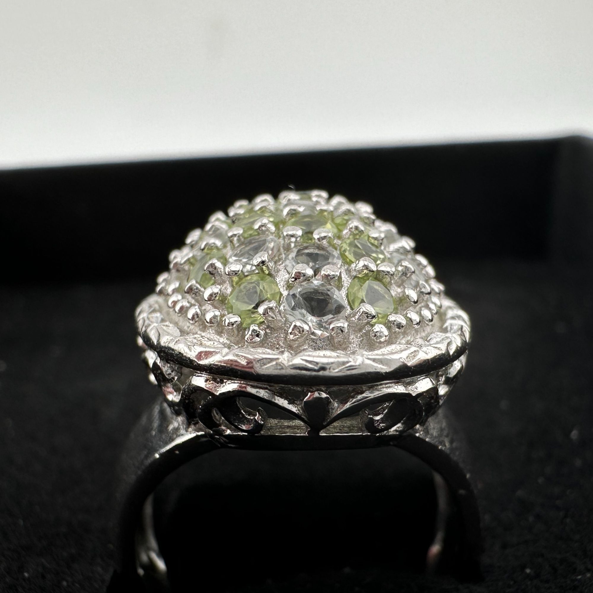 Other 3 Carat Large and Beautiful Peridot Pave' Ring Size 7 Size ONE SIZE - 17 Thumbnail