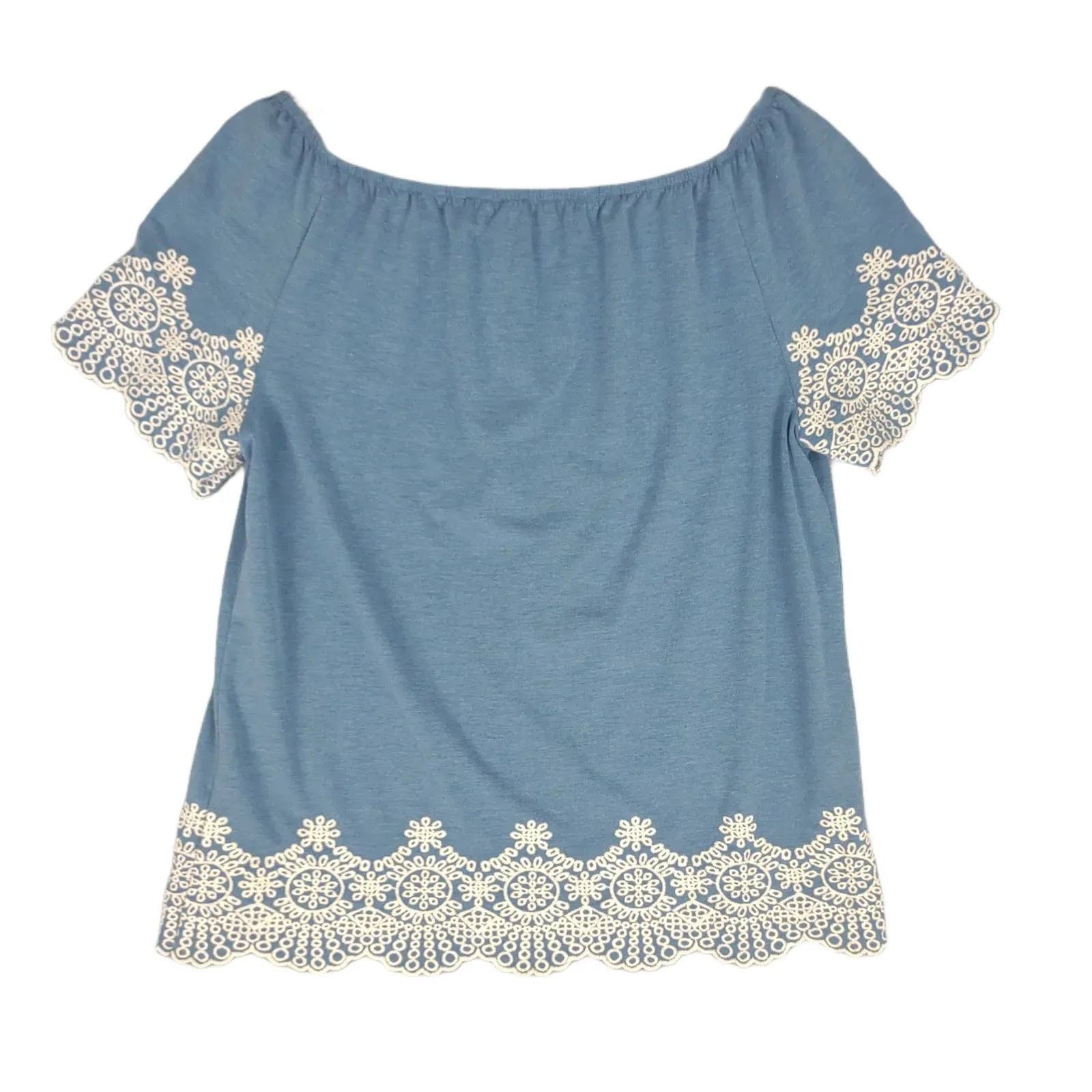 Adrianna Papell ADRIANNA PAPELL Embroidered Lace Off-Shoulder Blouse Top Size S / US 4 / IT 40 - 3 Thumbnail