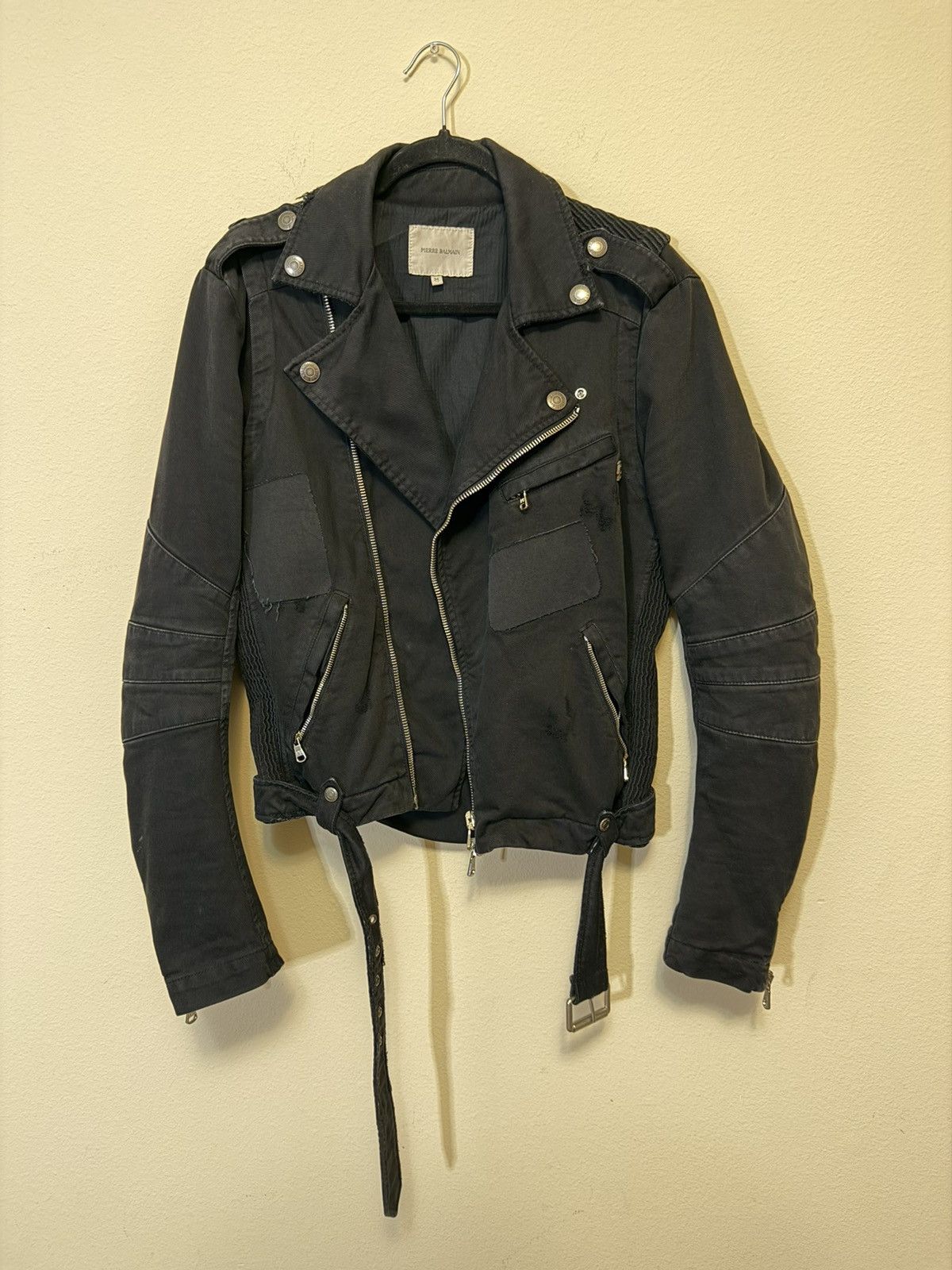 Pierre Balmain Pierre Balmain Cotton Moto Jacket Size US XXS / EU 40 - 1 Thumbnail