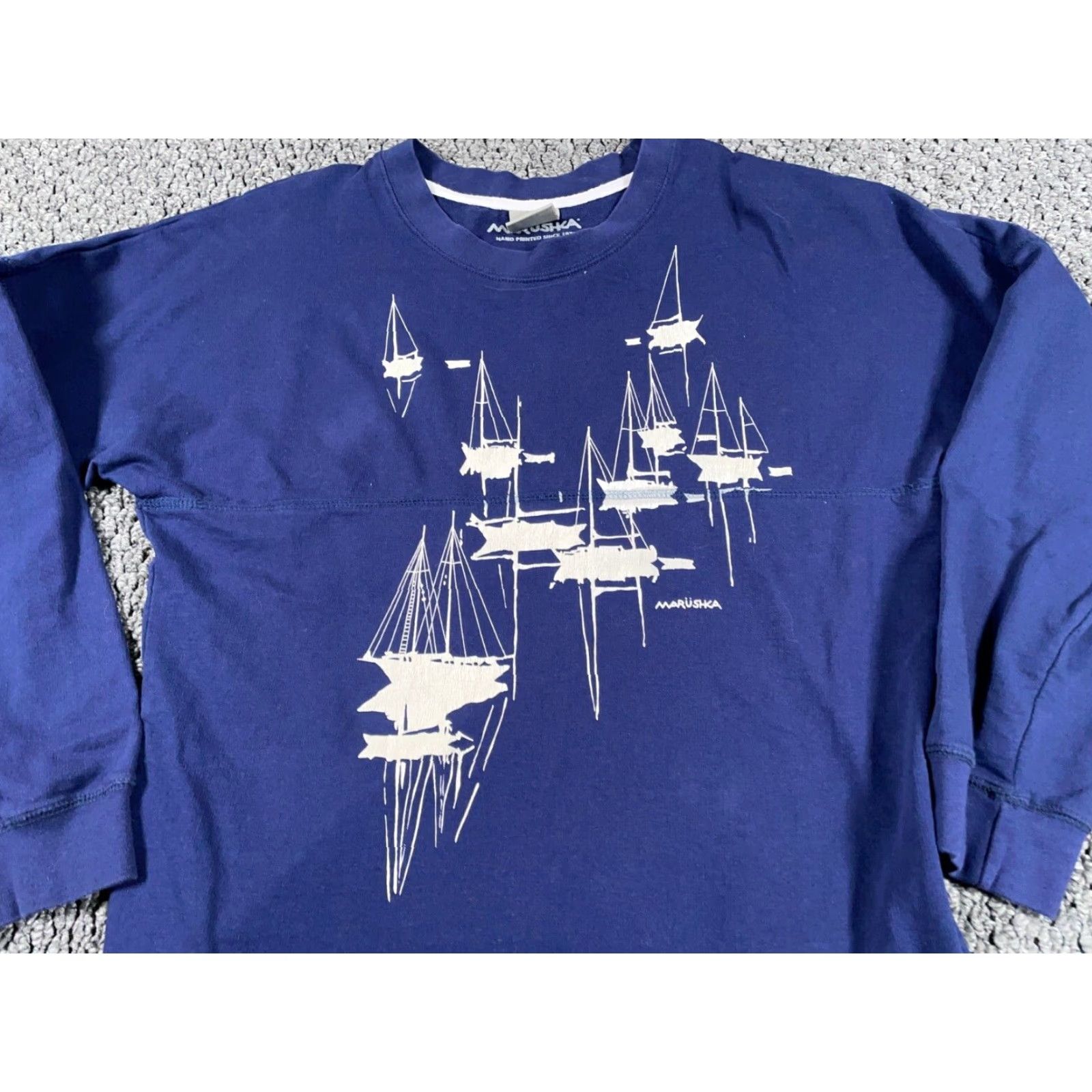 Vintage VINTAGE MV Sport Nautical Sailboat Print Sweatshirt Women’s Large Blue Casual City Retro Size L / US 10 / IT 46 - 7 Thumbnail