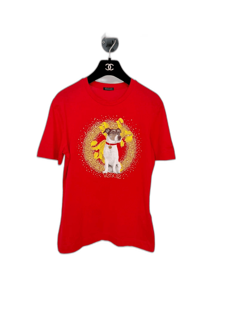 Versace Versace Red Short Sleeve Graphic T-Shirt Size S / US 4 / IT 40 - 1 Thumbnail