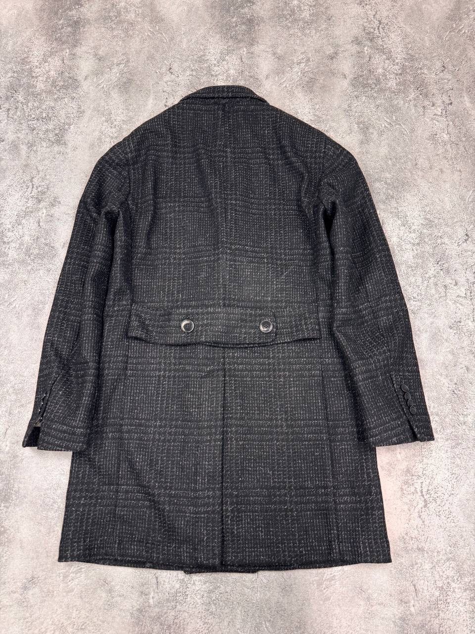 L.B.M. 1911 L.B.M 1911 Men Wool Coat Double Breasted Dark Grey Check Size US M / EU 48-50 / 2 - 11 Thumbnail