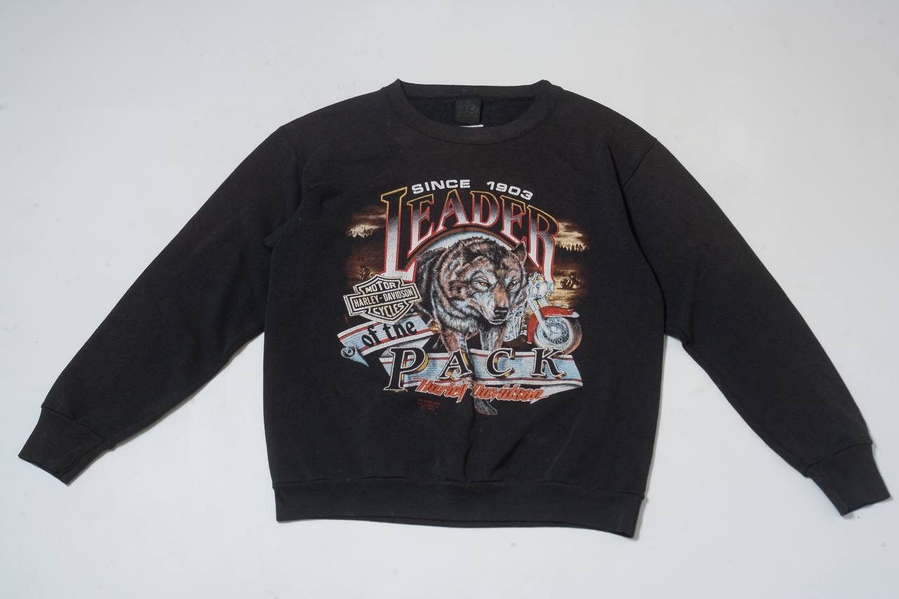 Vintage 3d Emblem Sweatshirt Harley Davidson Crewneck 1990