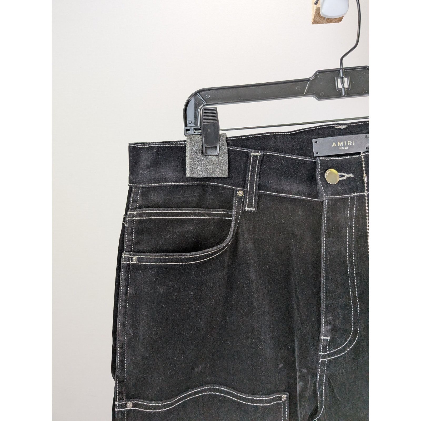 Amiri o1rshd1 Flocked Carpe Jean in Black Size US 32 / EU 48 - 6 Thumbnail