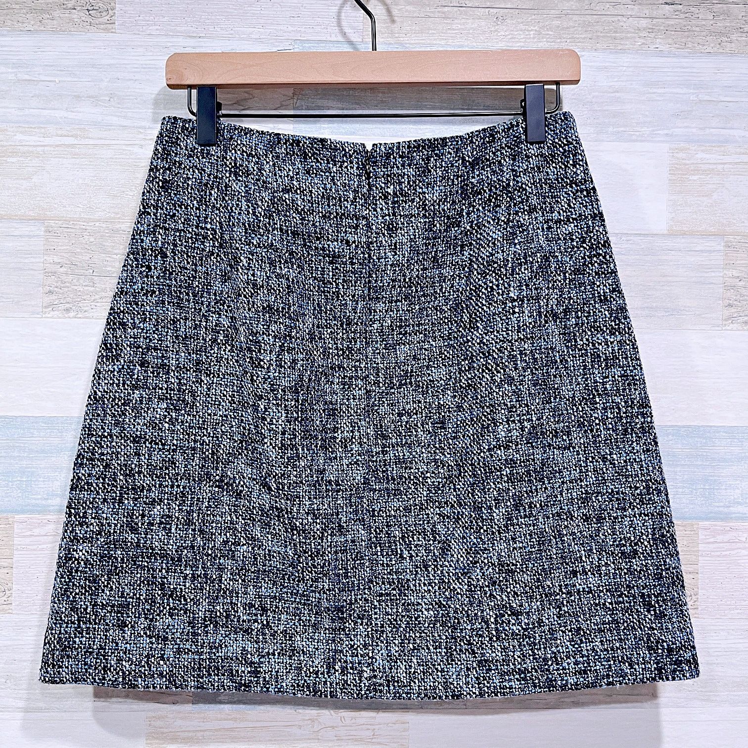 Loft LOFT Tweed Mini A Line Pencil Skirt Blue Black Lined 4 Size 27" / US 4 / IT 40 - 3 Thumbnail
