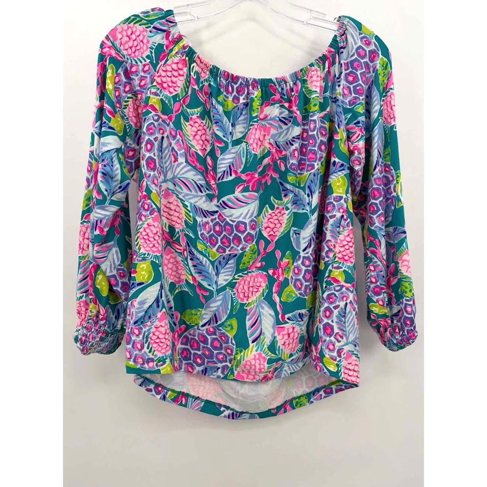 Lilly Pulitzer Lilly Pulitzer Blue Size Small Long Sleeve Blouse Size S / US 4 / IT 40 - 2 Thumbnail
