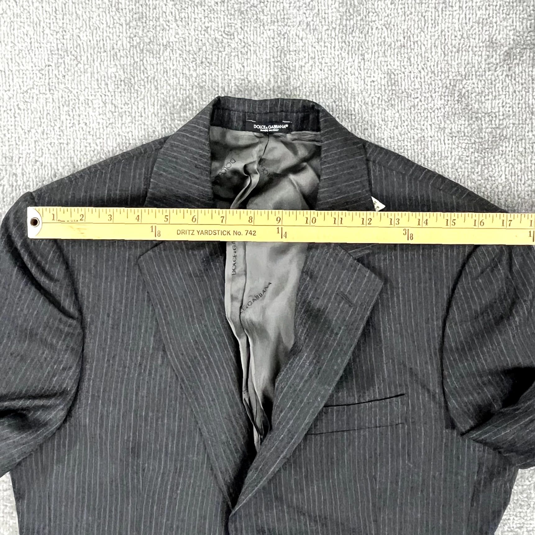 Dolce & Gabbana Dolce & Gabbana Blazer Mens US 38 Gray Striped Wool Tuxedo Jacket NEW Italy Size 38R - 7 Thumbnail